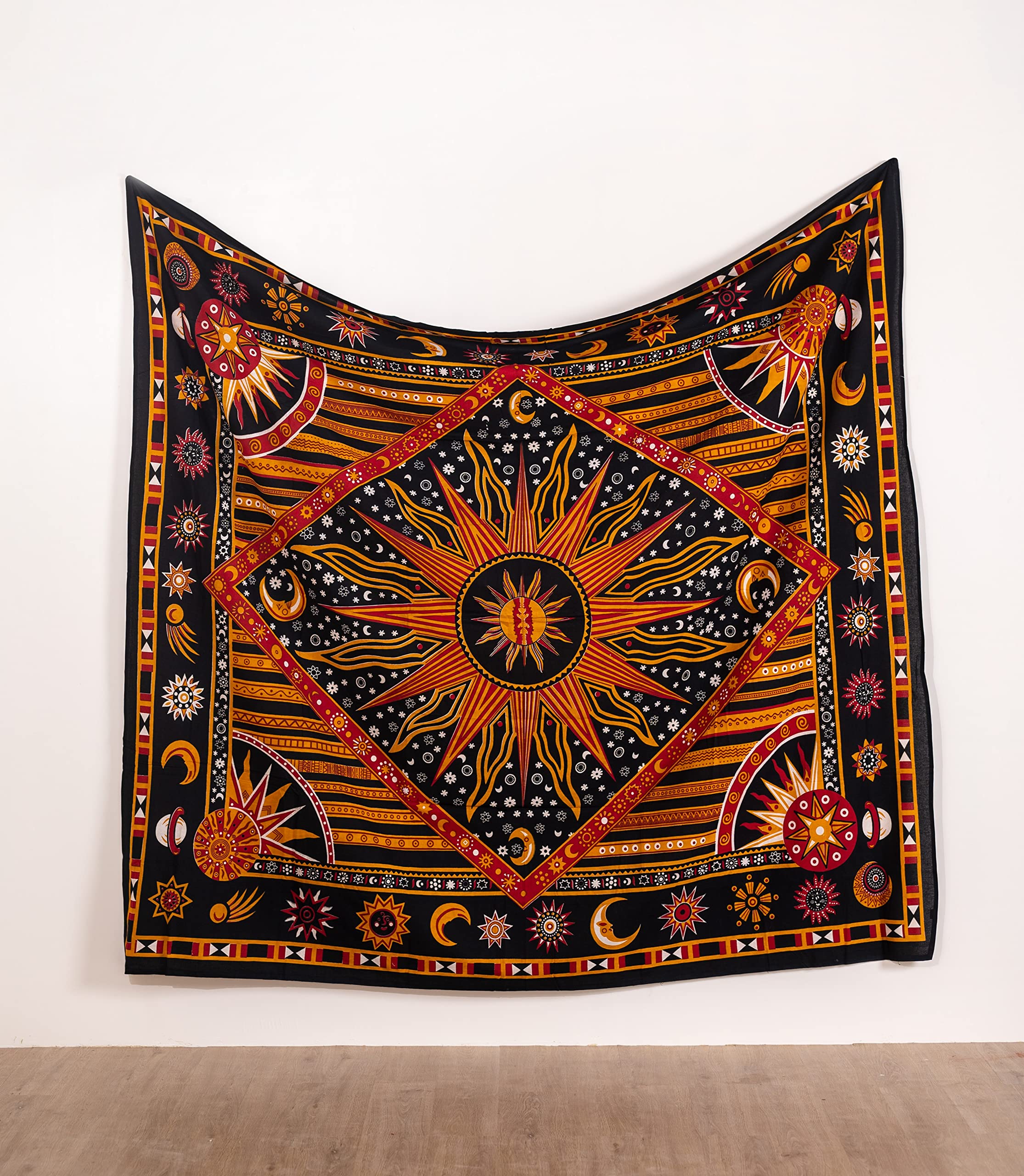 Celestial Tie Dye Tapestry - Moon Star Boho Wall Hanging for Bedroom & Dorm Decor