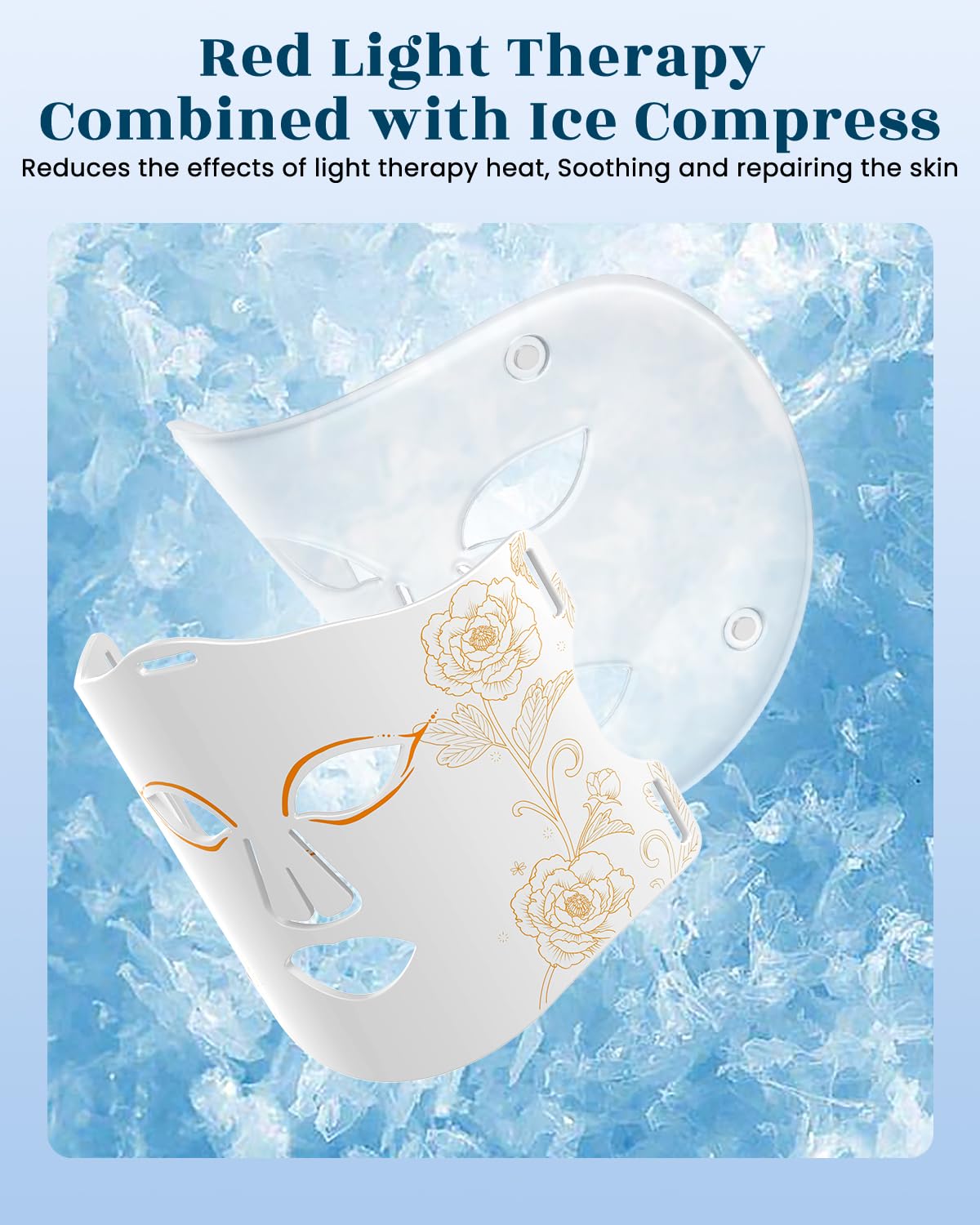 Red Light Therapy Mask for Face - 2-in-1 Ice Pack & LED Light Therapy with 7+1 Near Infrared, Portable Rechargeable Anti-Aging Device for Wrinkles & Skin Rejuvenation | Perfect for Home Spa, Post-Procedure Care & Daily Skincare Routine