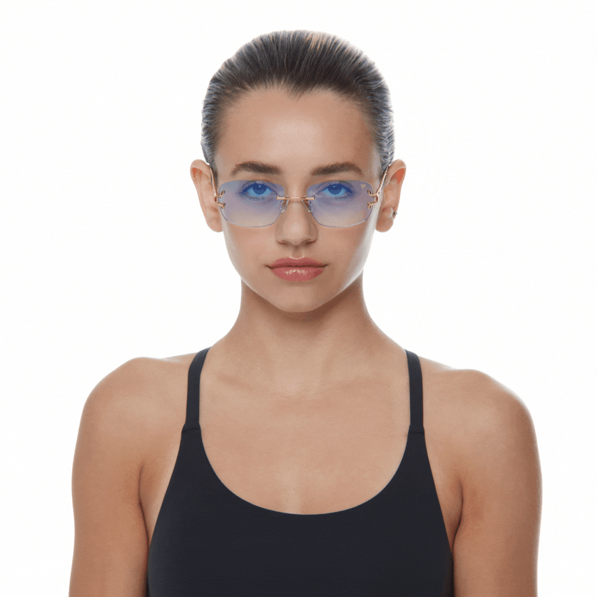 24KT Gold Rimless Drill Mount for Glasses - Premium Eyewear Accessory for Bal Harbour Style | Perfect for Reading, Driving & Fashion
