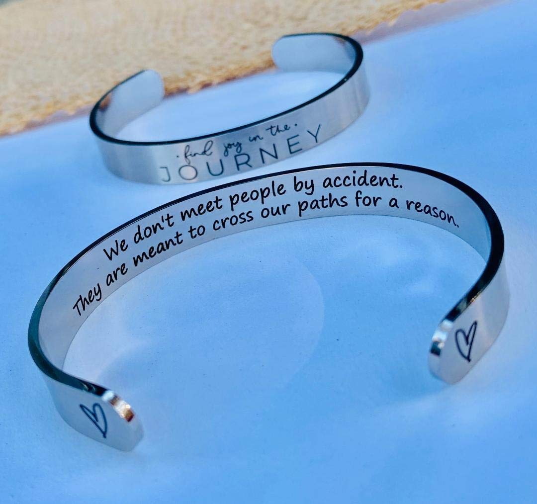 Dream Mantra Cuff Bracelet - Stackable Graduation & Birthday Gift for Her - Find Joy in the Journey - Best Friend Gift - Perfect for Daily Wear, Special Occasions & Spiritual Inspiration