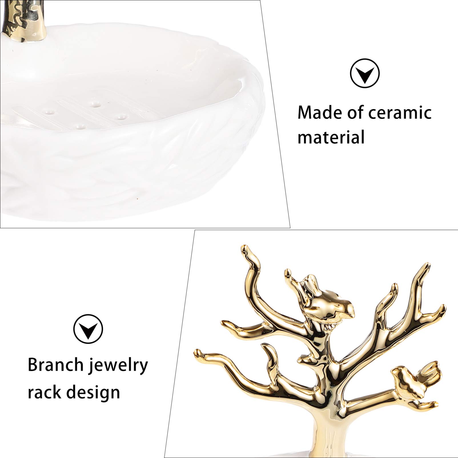 1pc Ceramic Soap Dish Holder - Jewelry Rack Tray & Draining Soap Organizer for Bathroom - Perfect for Bathroom Countertops, Vanities, and Shower Storage