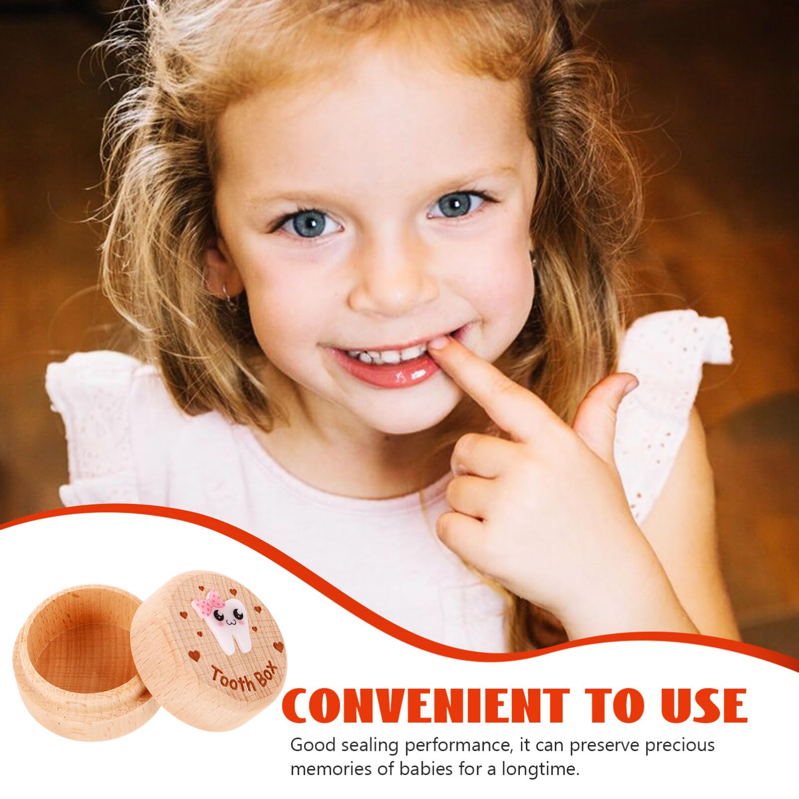 Abaodam Wooden Tooth Fairy Box - Cute Kids Tooth Storage Box for Lost Teeth - Perfect Gift for Girls & Boys - Bedtime Ritual & Memory Keepsake