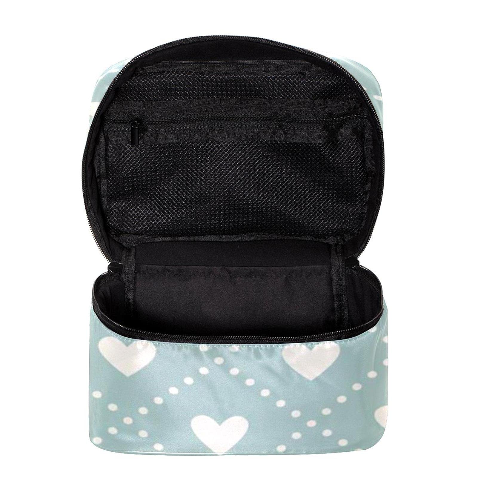 Vintage Love Hearts Print Large Travel Makeup Bag - Waterproof Cosmetic Organizer with Zipper for Women & Girls | Perfect for Travel, Gym, Beach & Daily Use