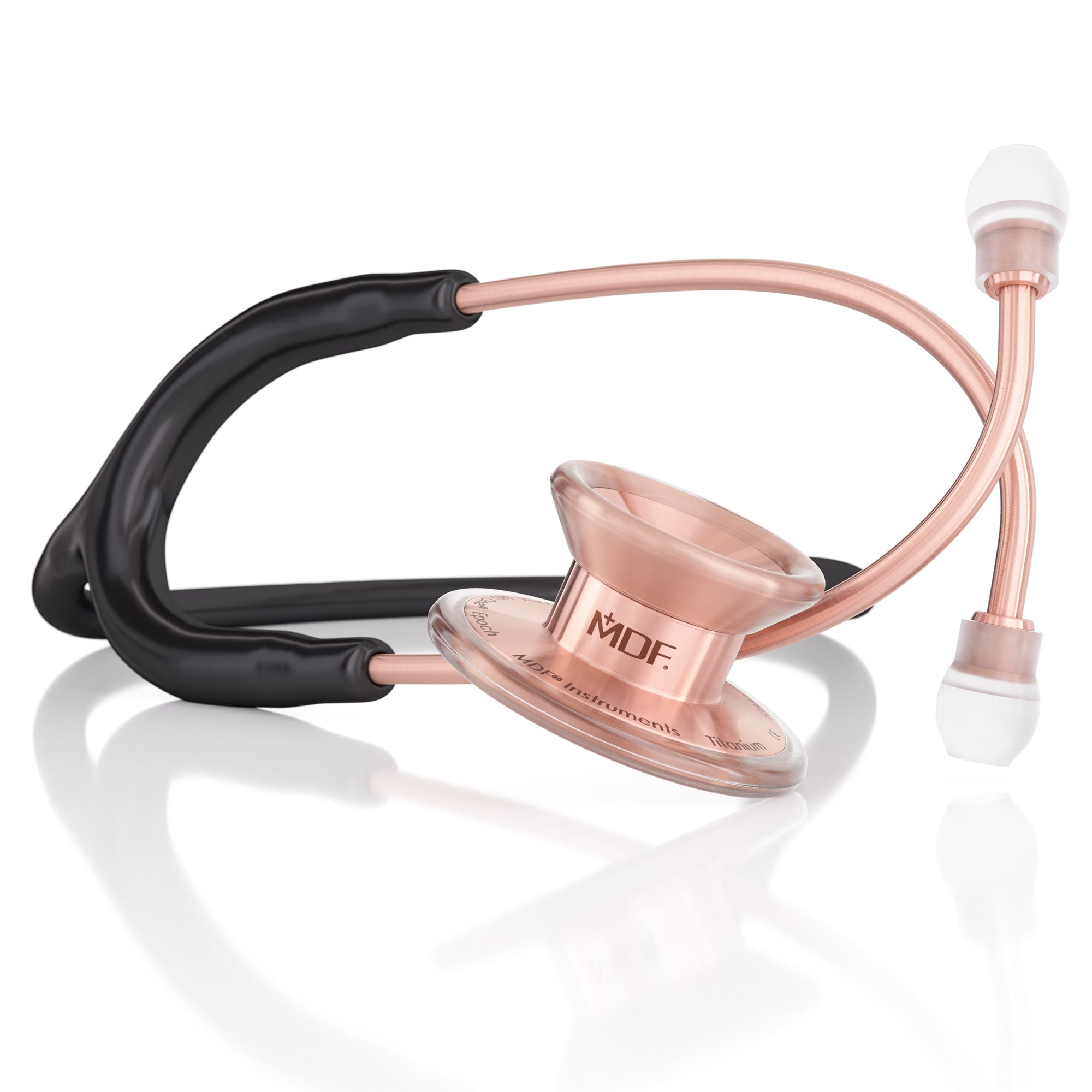 MD One® Epoch® Titanium Adult Stethoscope - Black/Rose Gold Finish | Premium Medical-Grade Stethoscope for Doctors, Nurses & Healthcare Professionals | Ideal for Clinical Use, Patient Examinations & Medical Training