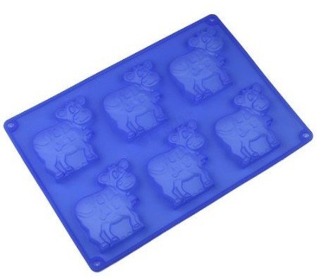 Allforhome 6-Piece Cow Silicone Mold Set for Chocolate, Biscuits, Candy, Polymer Clay & DIY Soap Making - Perfect for Baking, Crafts & Homemade Treats