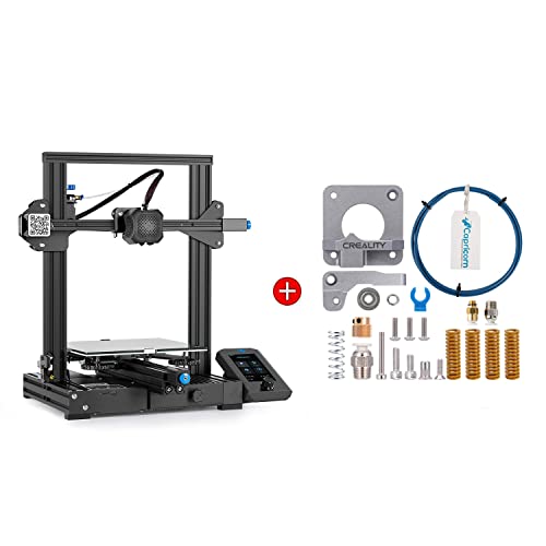 Creality Ender 3 V2 3D Printer with Upgraded Grey Extruder Feeder Drive Kit | High Precision DIY 3D Printing for Home, School & Hobby Projects