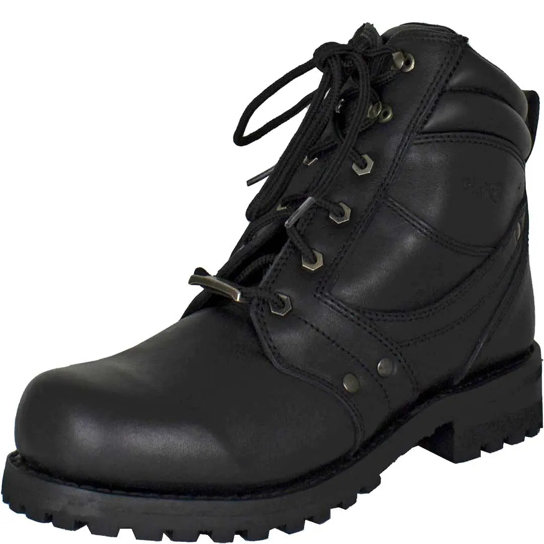 Open Road Men's 7 Lace Up Motorcycle Boots - Durable Leather Biker Boots for Riding & Outdoor Adventures - Perfect for Motorcycle Enthusiasts & Casual Wear