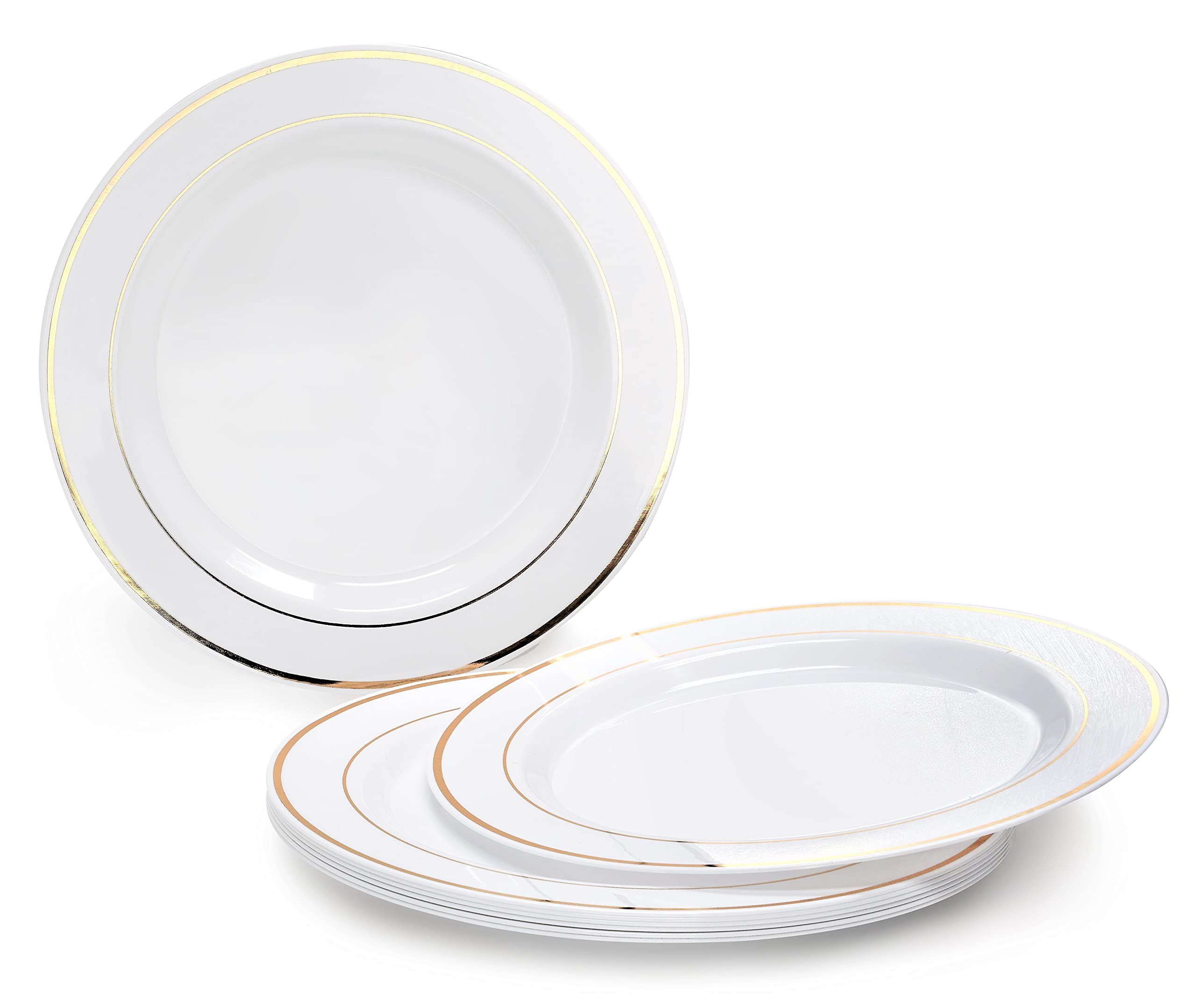 640-Piece Heavyweight Disposable Plastic Plate Set for 80 Guests - 10.5