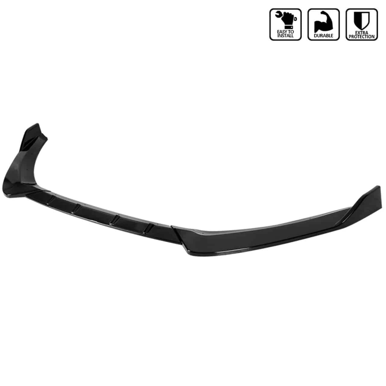 2017-2018 Ford Fusion Glossy Black Polyurethane Front Bumper Lip Spoiler - 3PC Set for Enhanced Aerodynamics & Sporty Look - Perfect for Car Enthusiasts & Street Racing