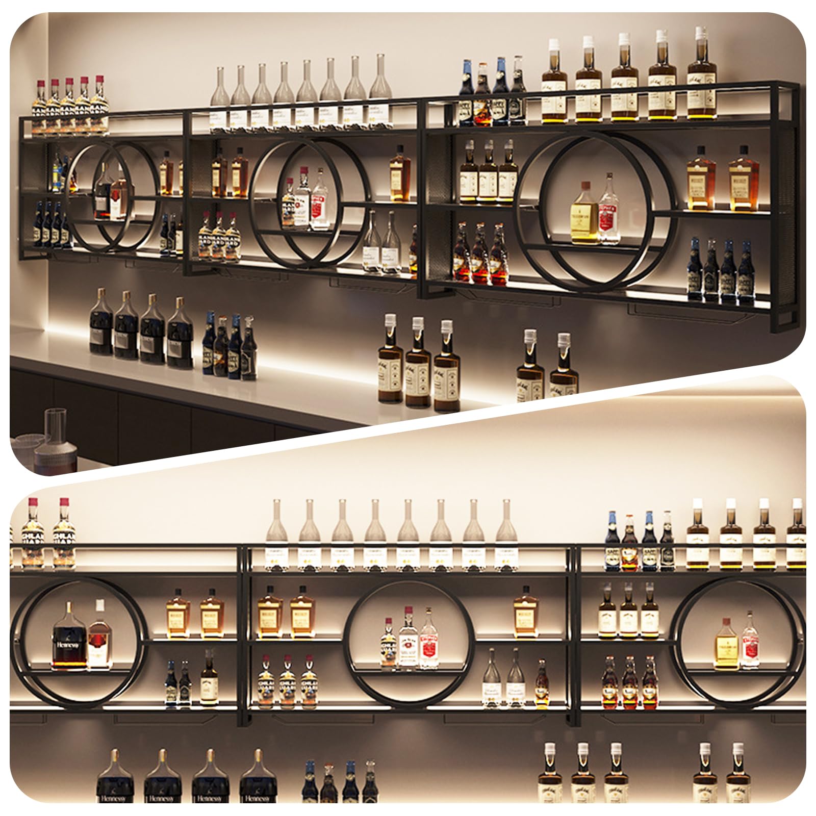 Wall Mounted Metal Wine Rack - 47.2