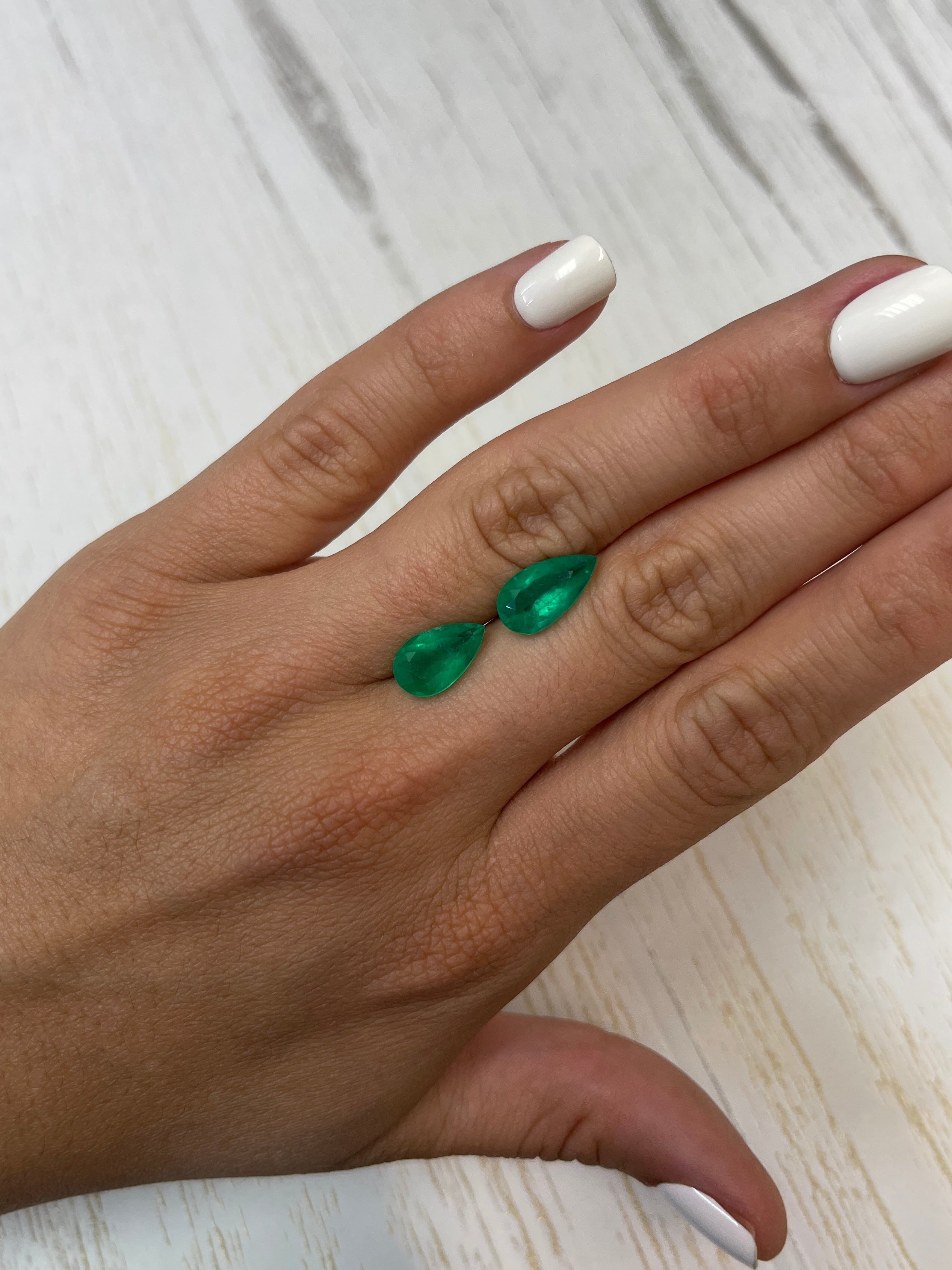 5.82tcw 14x8 Matching Loose Colombian Emeralds Pear Cut - Natural Green Gemstones for Jewelry Making, Engagement Rings & Luxury Gifts