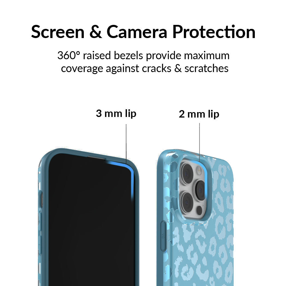 Blue Sapphire Leopard iPhone Case - Stylish & Durable Protective Cover for iPhone 13/14/15 - Perfect for Everyday Use, Travel & Fashion Accessories