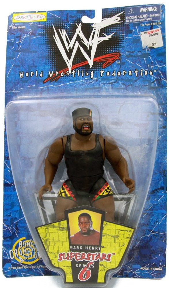 1998 WWF Jakks Pacific Superstars Series 6 Mark Henry Wrestling Action Figure - Collectible Vintage Toy for WWF Fans & Wrestling Memorabilia Collectors - Perfect for Display, Gifts, and Nostalgic Play
