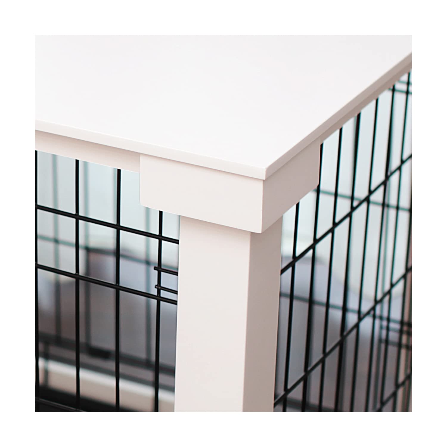 Zoovilla White Dog Cage with Crate Cover - Small Dog Kennel for Small Breeds | Indoor & Outdoor Pet Crate for Home, Travel & Training