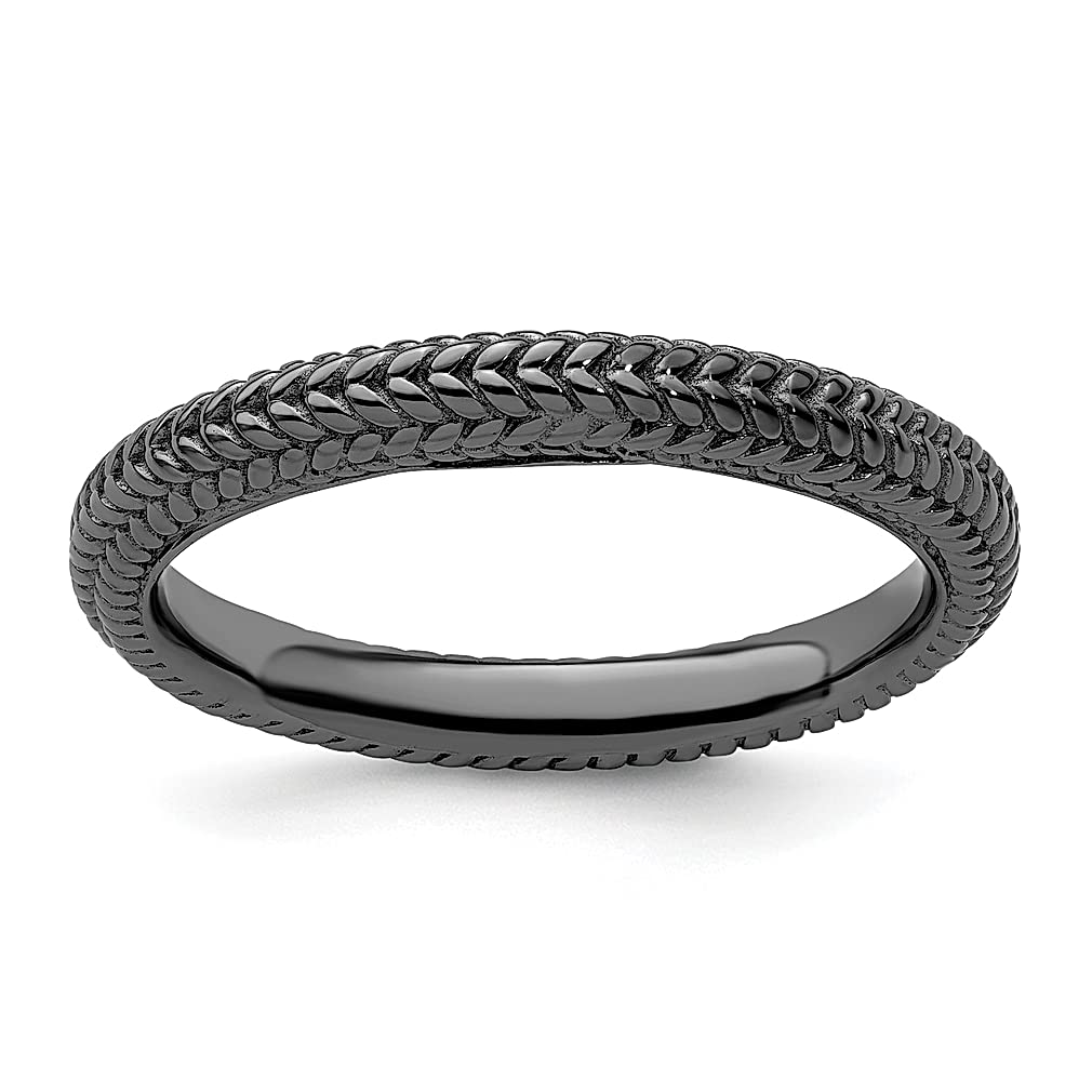 925 Silver Stackable Textured Ring for Women - Elegant Gift for Her