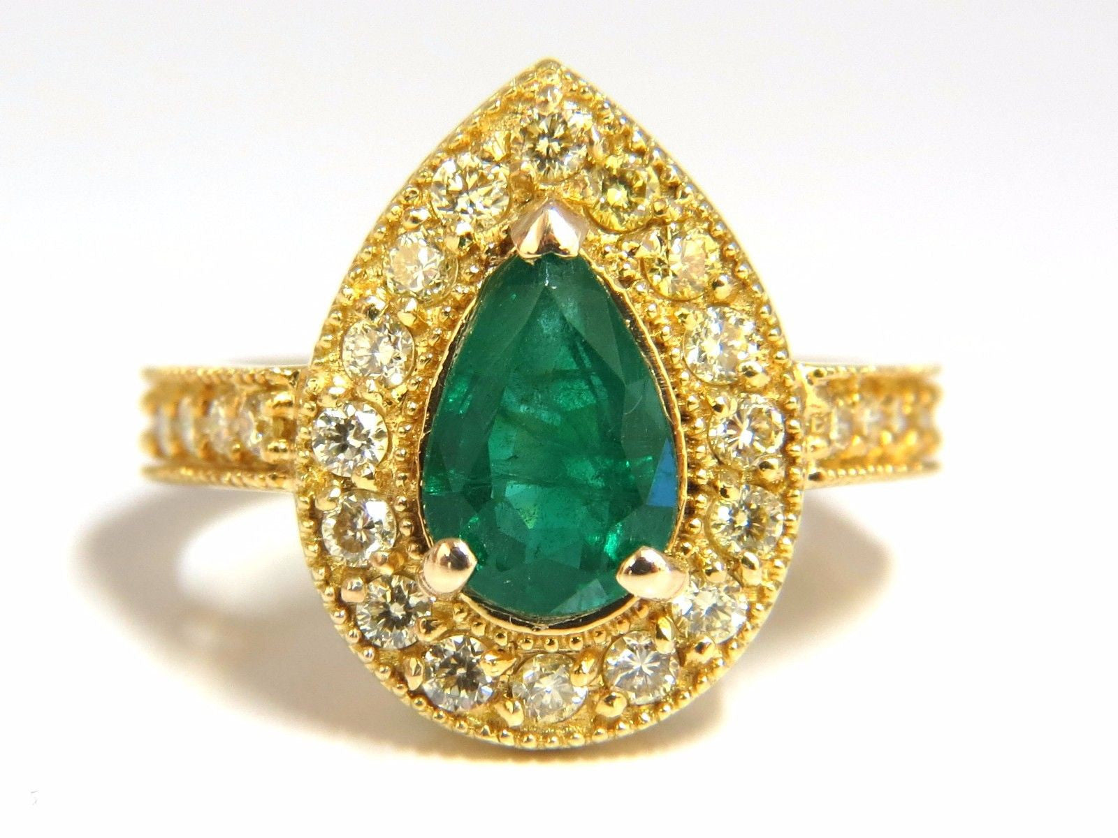 2.85ct Natural Pear Brilliant Emerald Diamond Ring in 14K Gold with G/VS Clarity + Fancy Yellow Diamonds | Elegant Engagement, Wedding, or Anniversary Jewelry Gift