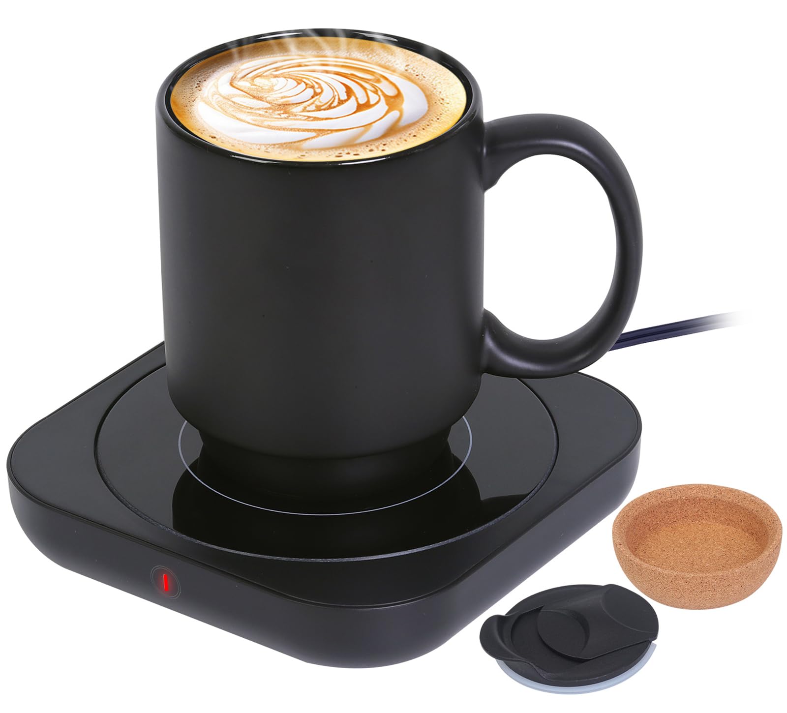 Electric Coffee Mug Warmer with Auto Shut Off - 36W Smart Cup Heater for Coffee, Tea & Beverages - Includes 15oz Ceramic Mug - Perfect for Office Desk, Home & Gifts - 3 Temperature Settings for Coffee, Tea & Candle Warming (Black)