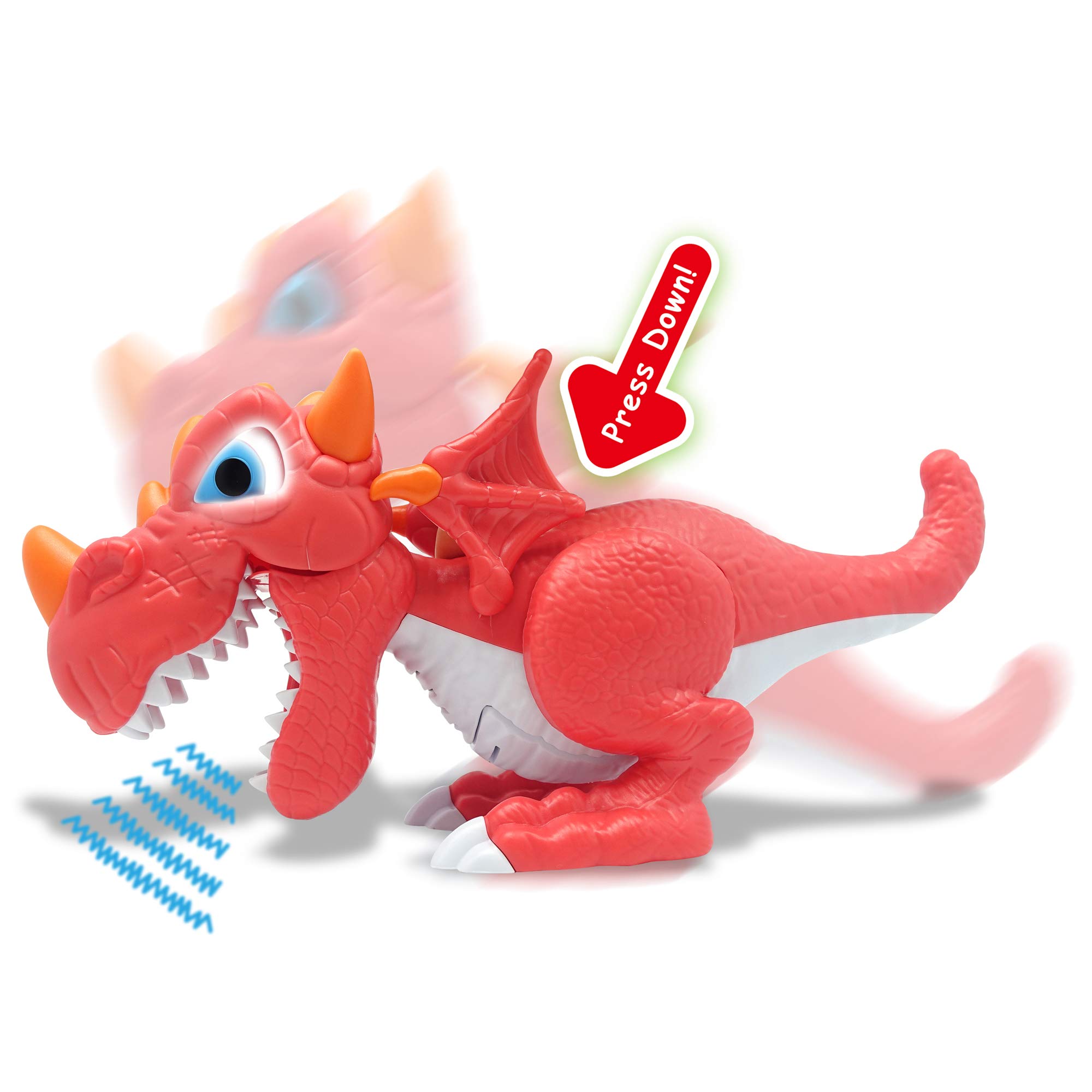 Junior Megasaur Bend & Bite Dinosaur Toy - Interactive Red Dino Figure for Kids | Perfect for Pretend Play, Birthday Gifts & Dinosaur-Themed Parties