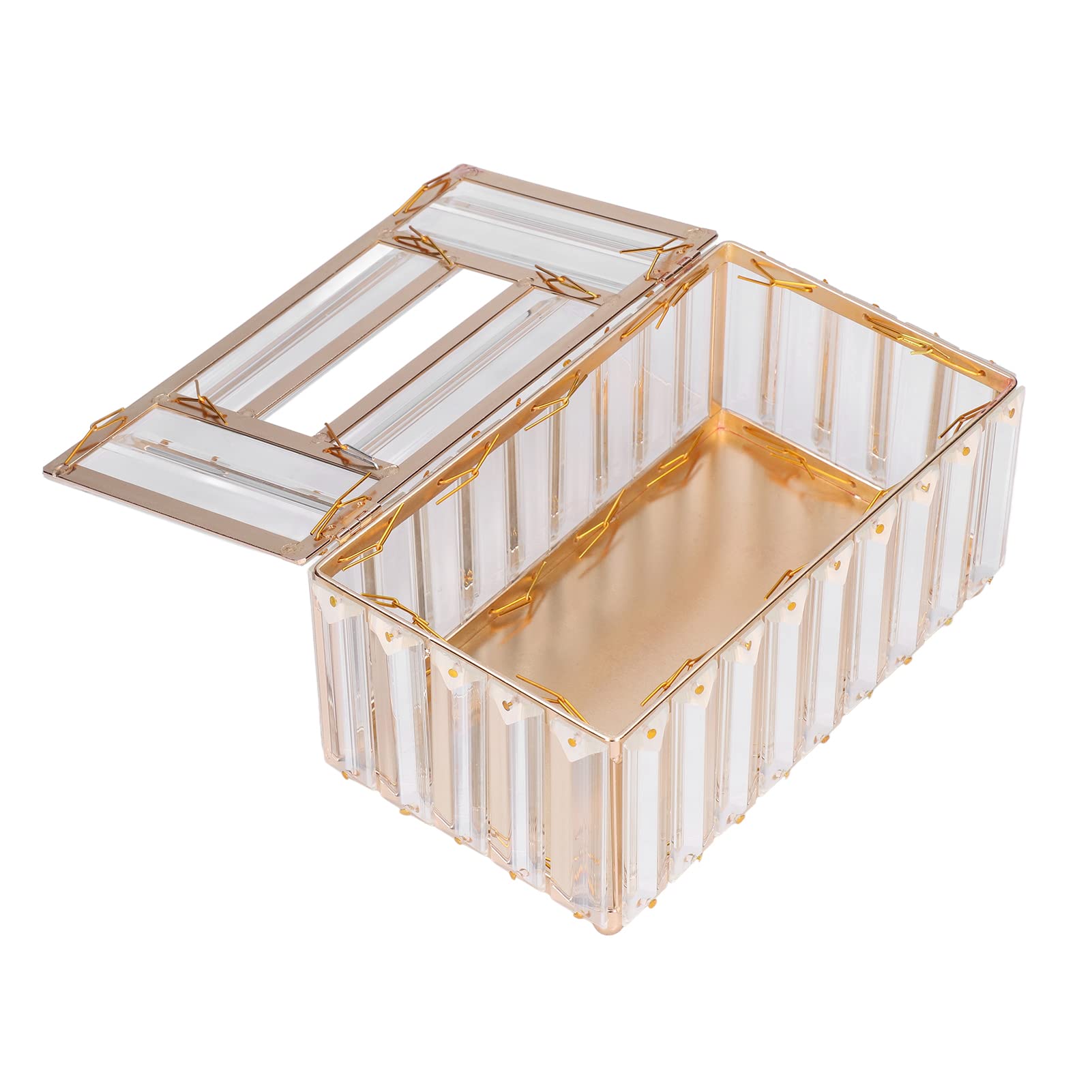 CHICIRIS Stainless Steel Tissue Box Holder - Elegant Gold Multi-Purpose Tissue Storage for Office & Home Decor | Perfect for Desks, Tables & Living Rooms