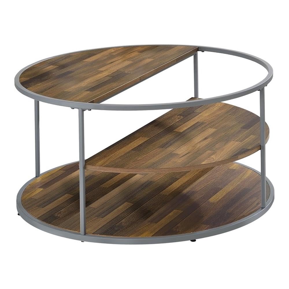Furniture of America Marquesa Contemporary Gray Wood Round Coffee Table - Modern Living Room Centerpiece for Home Decor & Entertainment