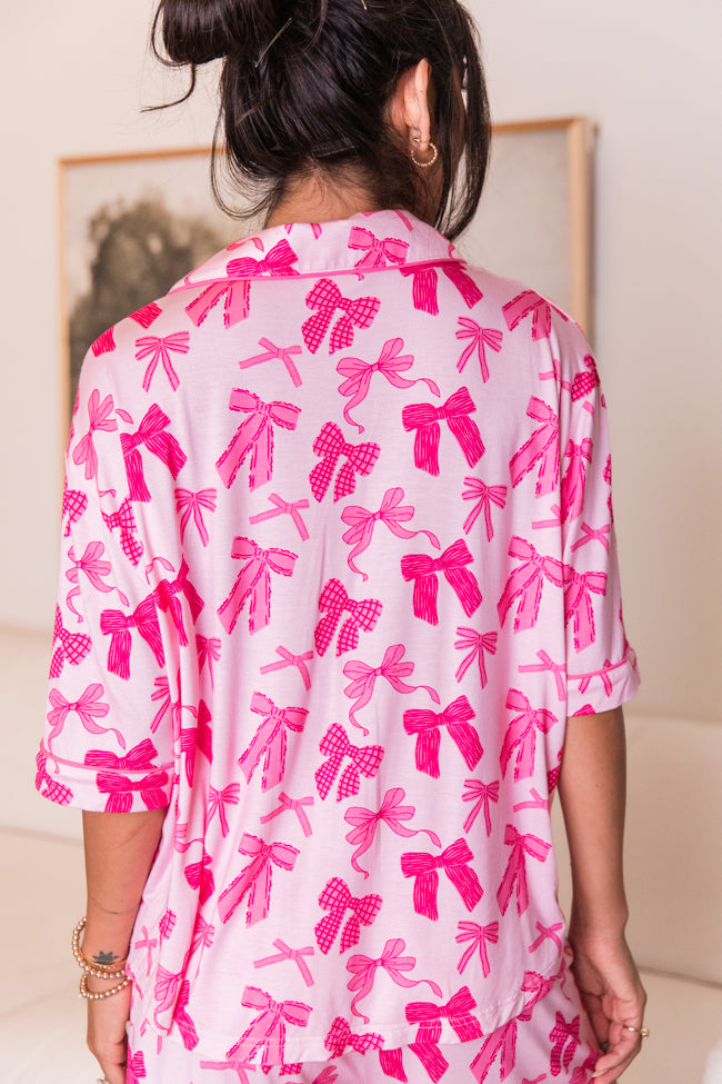 Put A Bow On It Pajama Top - Comfortable Sleepwear for Women - Perfect for Relaxing at Home, Lounging & Gift Giving