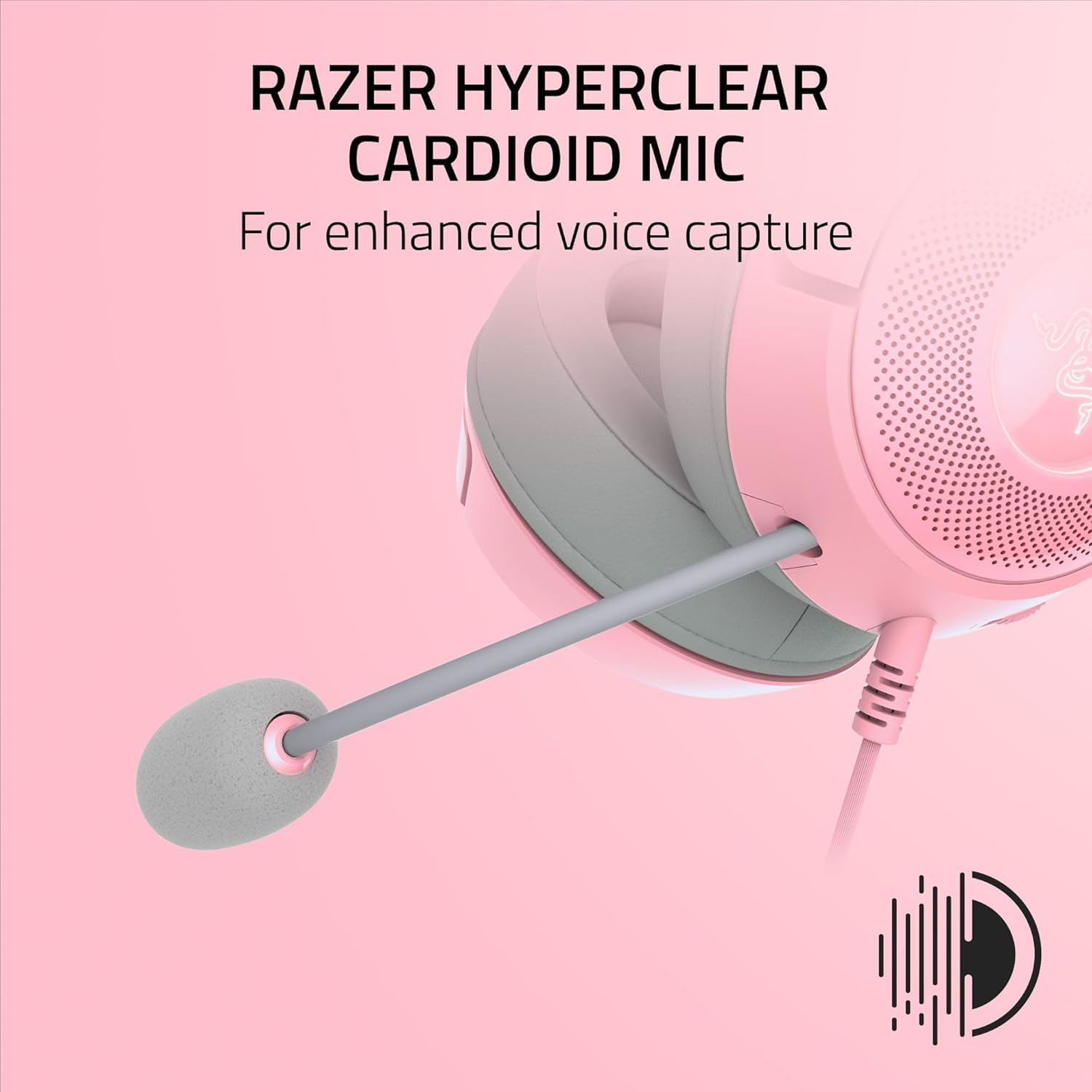 Razer Kraken Kitty V2 USB Wired RGB Gaming Headset with Chroma Lighting - HyperClear Cardioid Mic - 40mm Triforce Drivers - 7.1 Surround Sound - Quartz Pink (Renewed) - Perfect for Streaming, Gaming & Content Creation