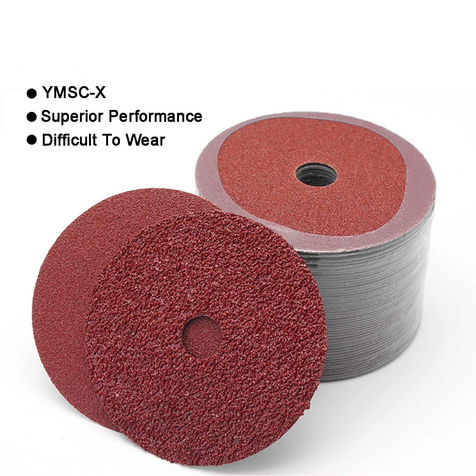 50-Pack 100mm Fiber Sanding Discs - 60 Grit Aluminum Oxide Grinding Wheels for Angle Grinder - Perfect for Metal Rust Removal, Wood Sanding & Surface Preparation