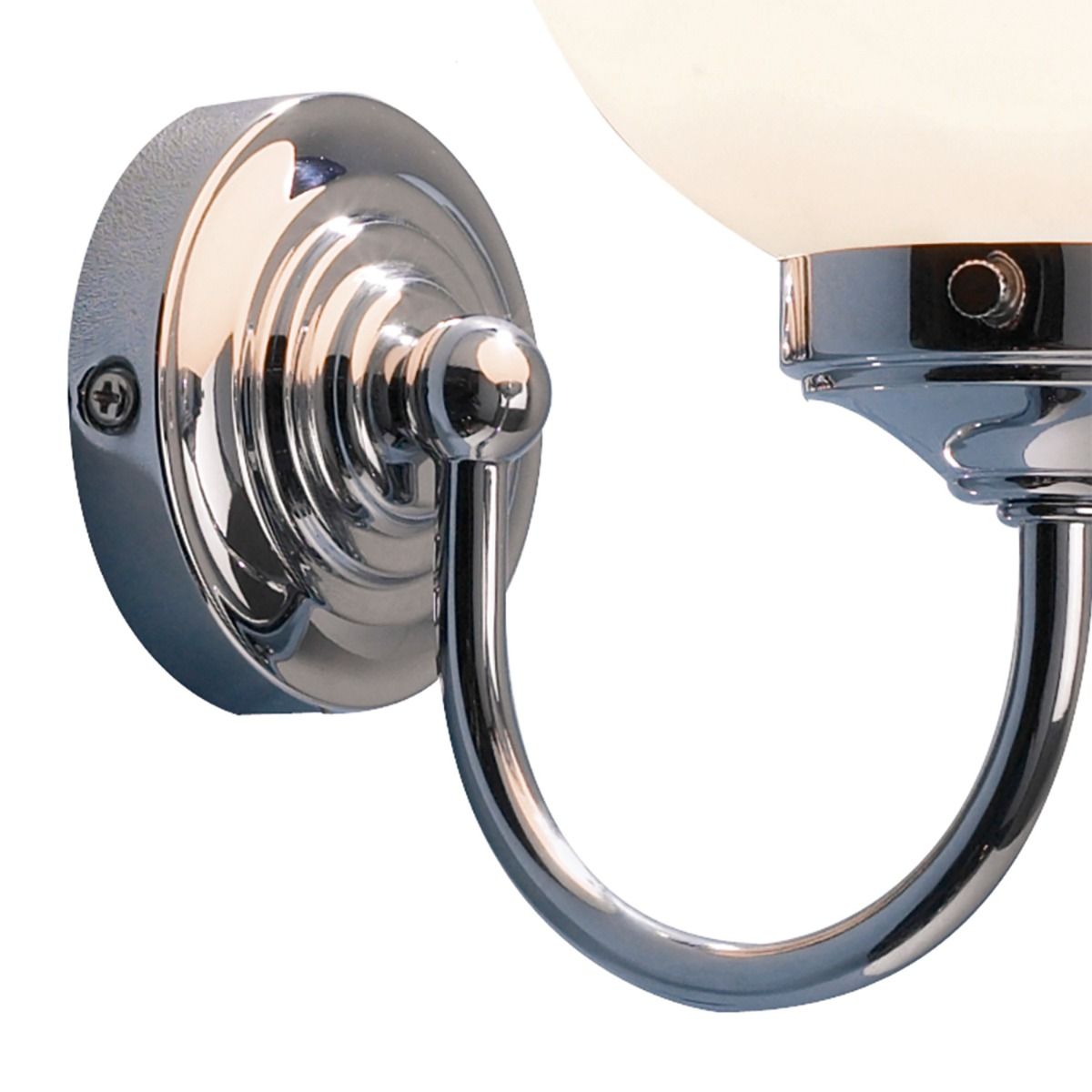 Vintage Bathroom Wall Light - Antique Brass/Polished Chrome with Opal Glass Shade, IP44 Rated for Moisture Protection - Perfect for Bathroom, Powder Room, and Spa Lighting