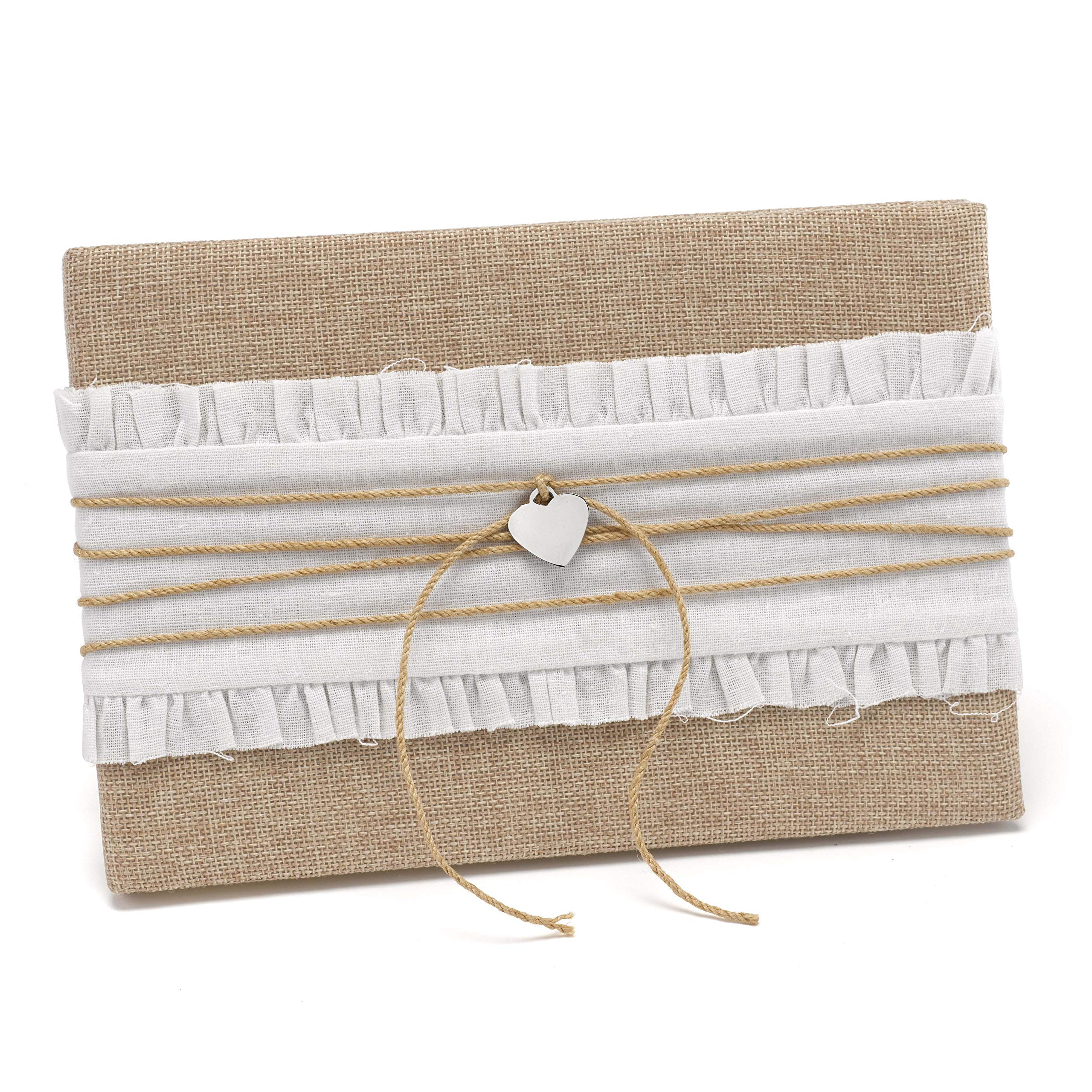 Rustic Wedding Guest Book - Burlap Cover for Bridal Shower & Reception - Perfect for Farmhouse & Vintage Themed Weddings