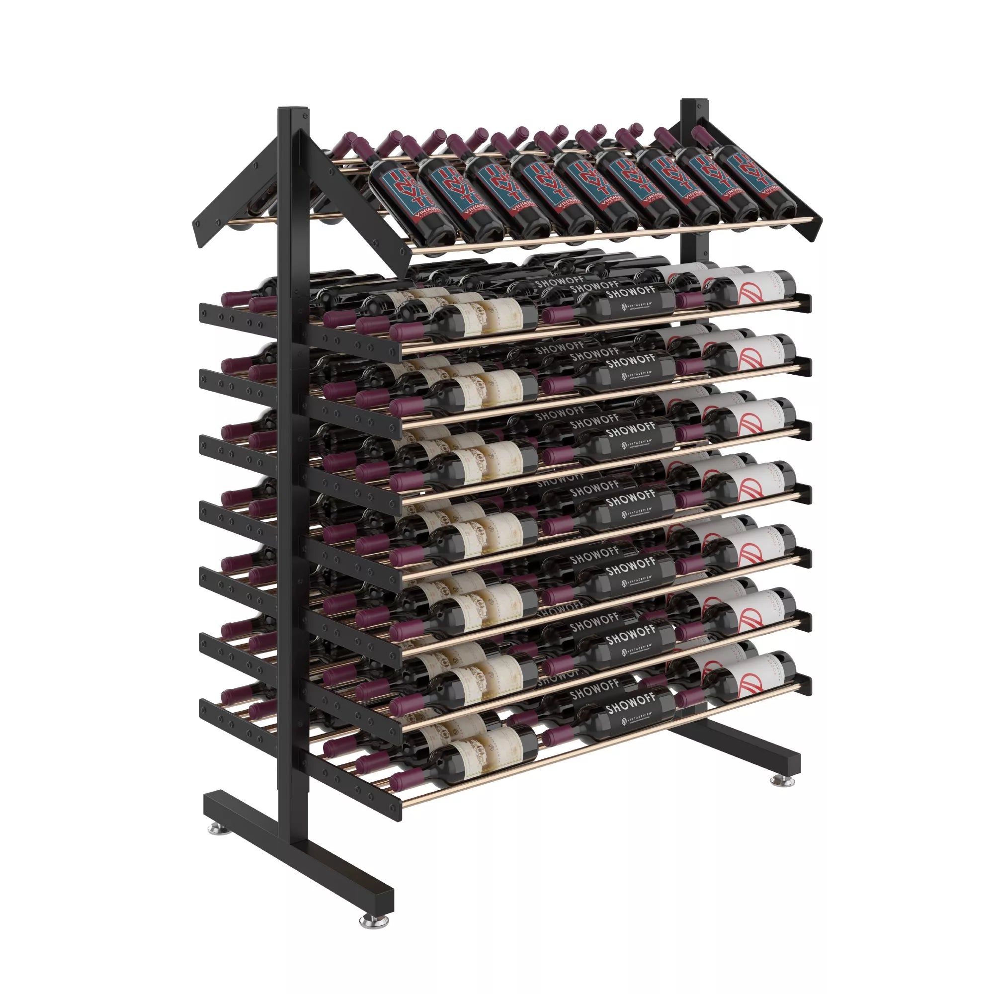Evolution 144 Bottle Wine Rack - Premium Wooden Wine Storage Display for Home, Bar, or Restaurant - Perfect for Wine Cellar Organization & Entertaining Guests