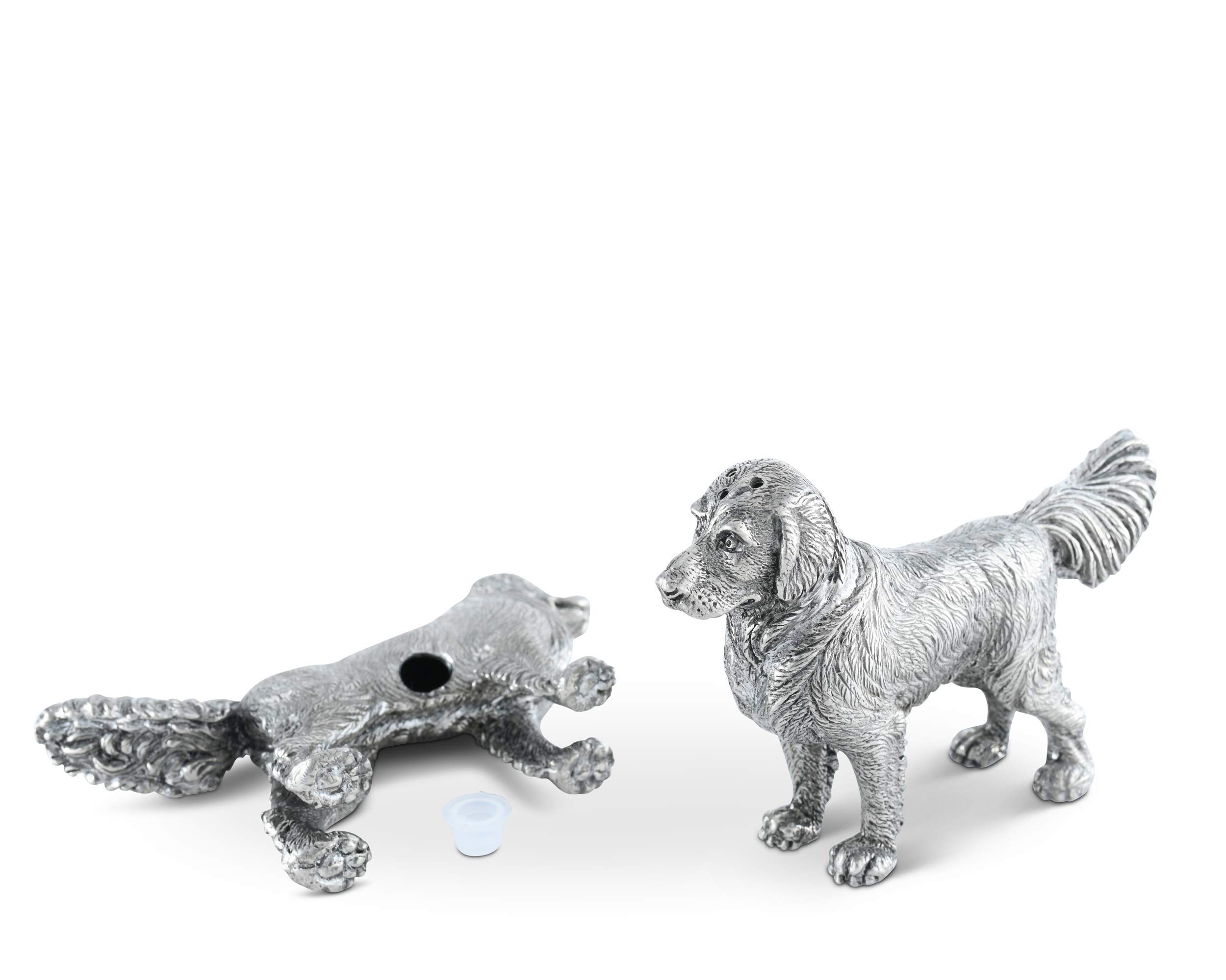 Vagabond House Pewter Retriever Dog Salt and Pepper Shakers Set - 5