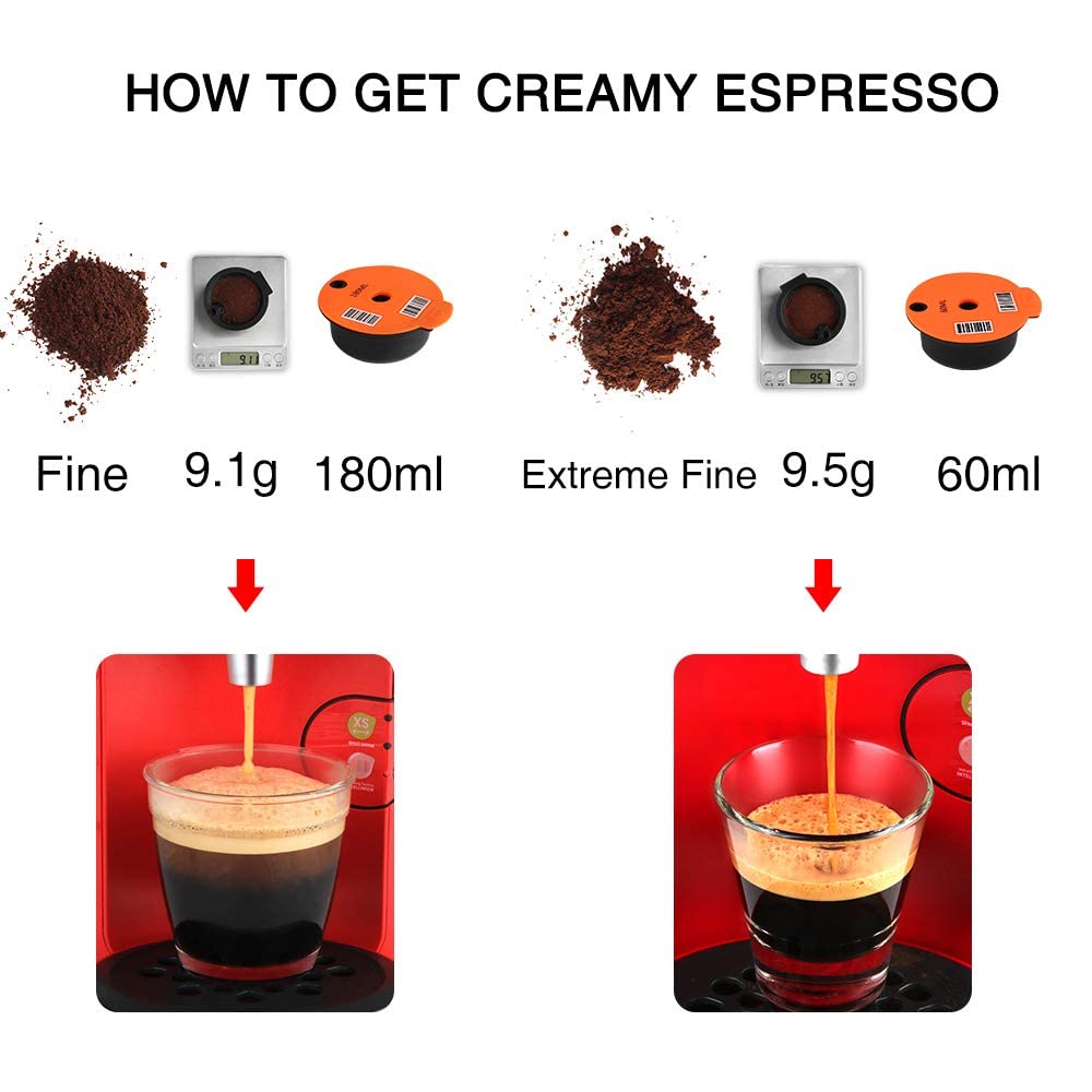 Reusable Tassimo Coffee Capsules - Compatible with Bosch Tassimo Machines, Refillable Coffee Pods (60ml + 180ml) with Scannable Barcode - Perfect for Home & Office Brewing