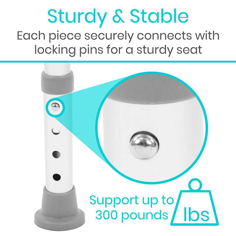 Swivel Shower Chair for Elderly & Disabled - Adjustable Height Bath Seat with Non-Slip Rubber Tips - Safe Shower Stool for Bathroom Safety & Mobility Assistance