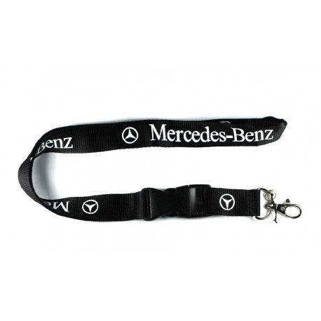 Original Mercedes Benz Lanyard with White Logo - Premium Black Car Key Lanyard for Keys, ID Badges & Work Security Cards - Perfect for Car Enthusiasts, Office Use & Event Giveaways