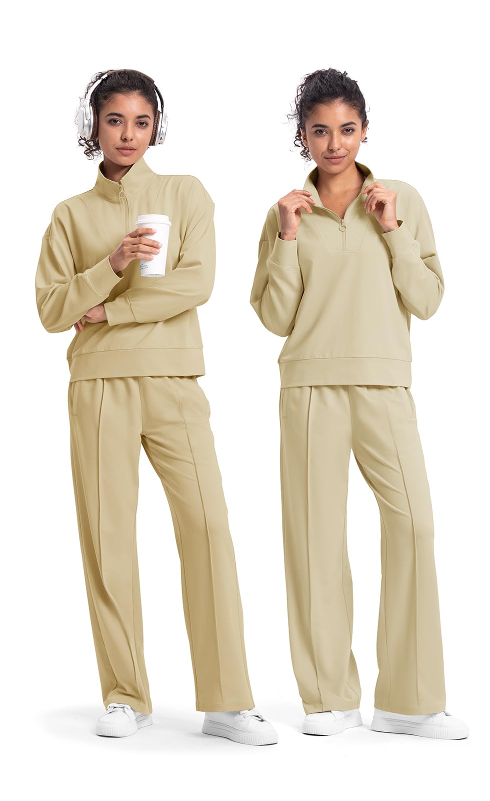 Rdruko Women's 2-Piece Sweatsuit Set - Soft Lounge Pants & Hoodie Outfit for Yoga, Travel & Casual Wear | Comfortable Athleisure Matching Tracksuit