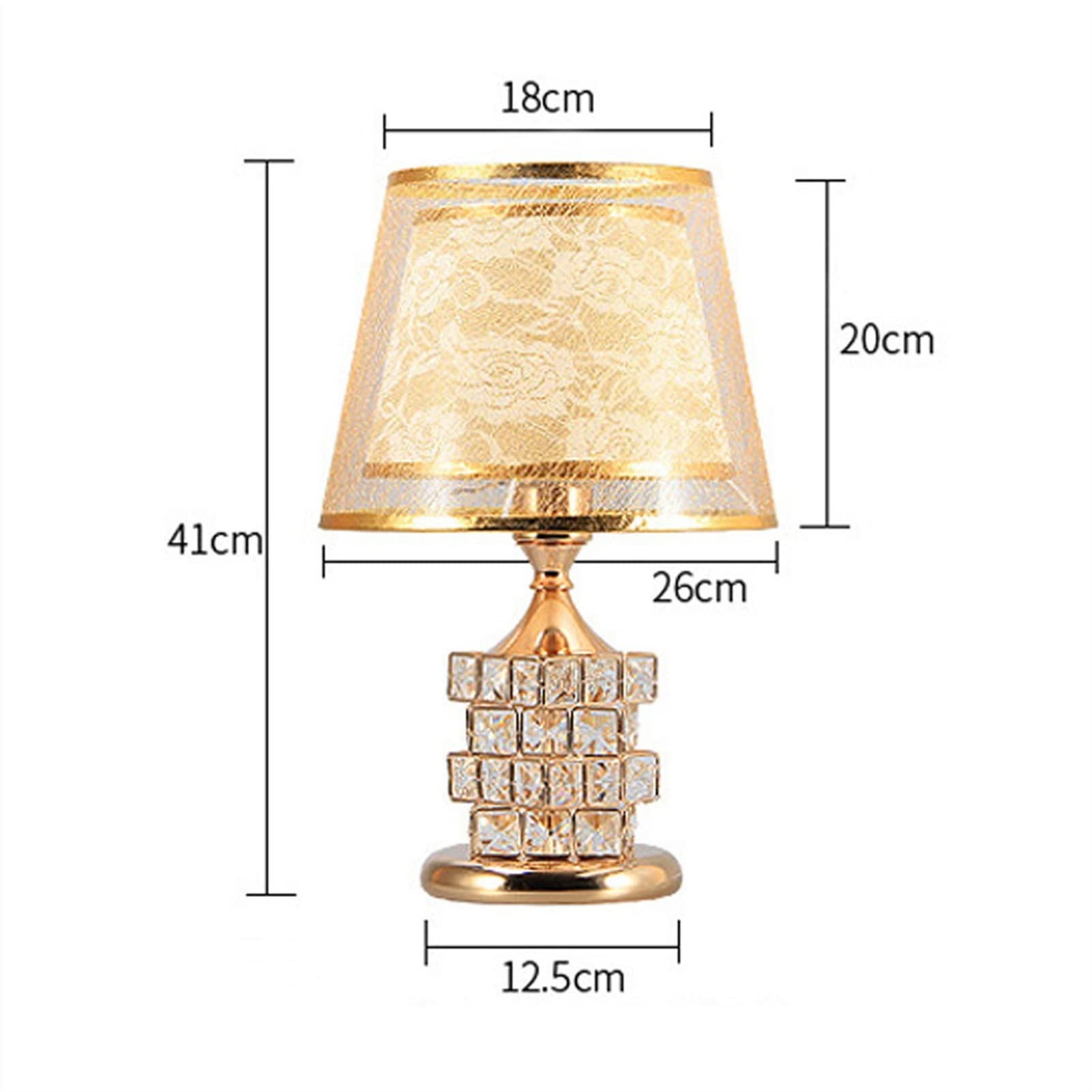 Modern Crystal Table Lamp - Set of 2 Elegant Glass Nightstand Lamps for Bedroom, Living Room & Girls Room | Dimmable LED Bedside Lighting for Home Decor & Reading