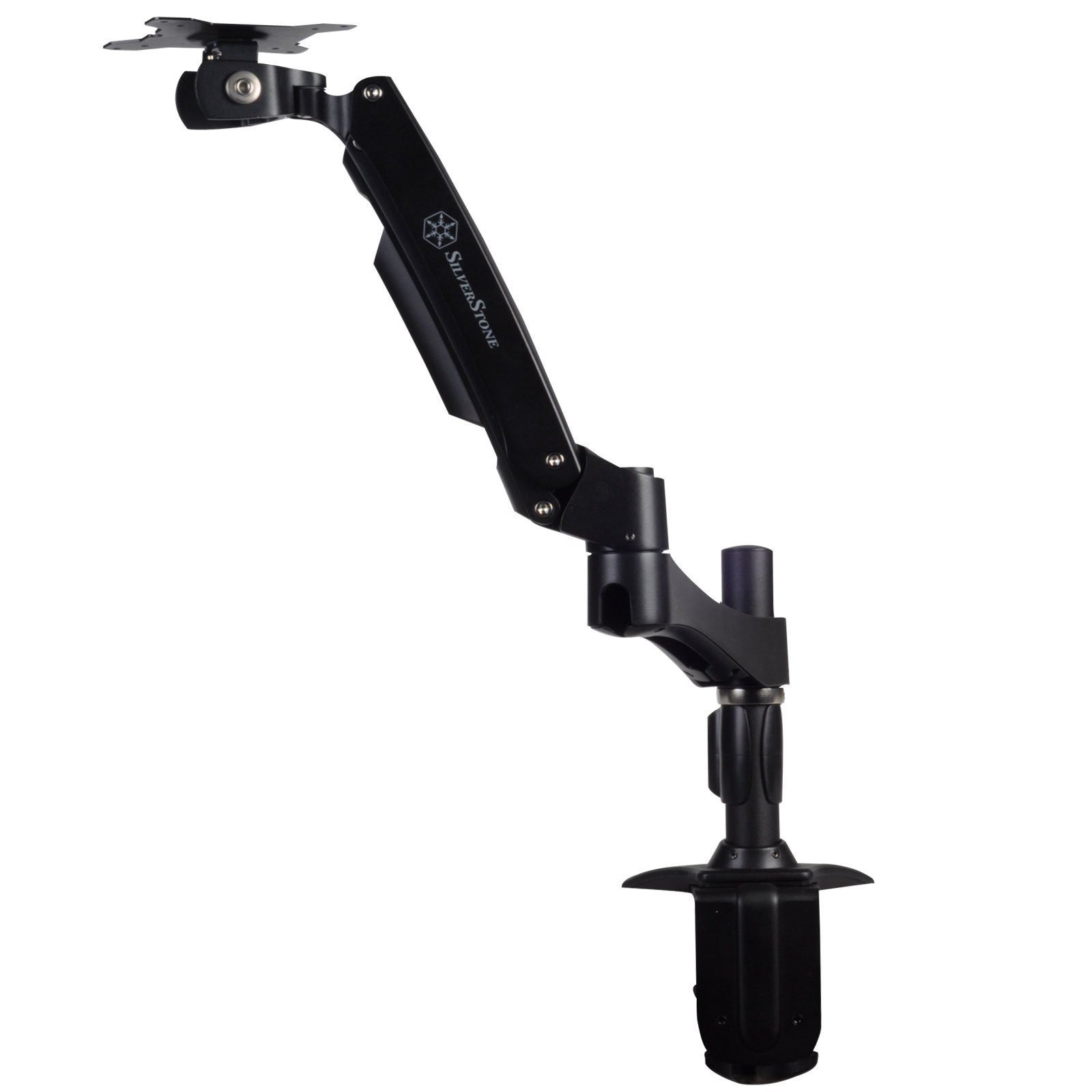 SilverStone Technology ARM11BC Articulating Monitor Mount - Adjustable Single Arm Desk Stand for Computer Screens, TAA Compliant | Perfect for Home Office, Gaming Setup & Workspace Ergonomics