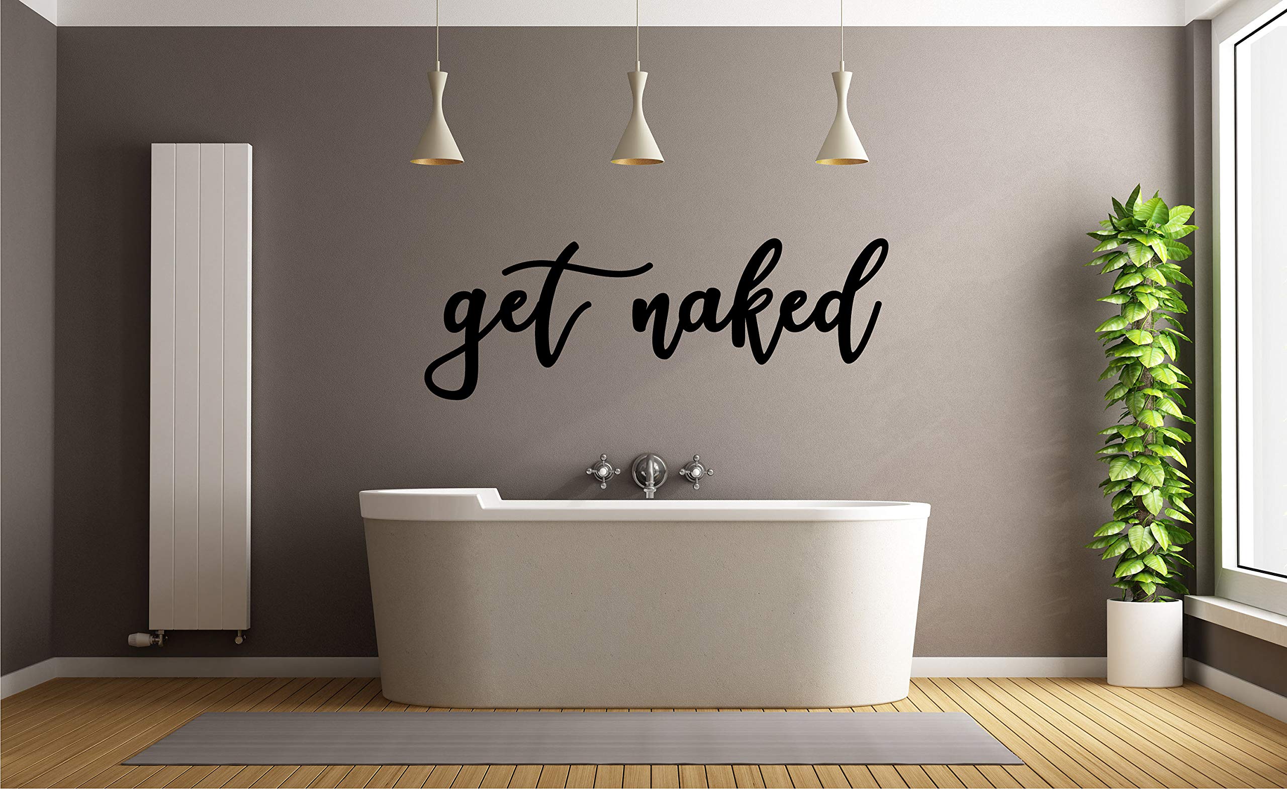 Naked Metal Wall Art - Custom Farmhouse Bathroom Decor with Funny Cursive Words | 18 Inch Rustic Sign for Bathroom, Living Room & Bedroom | Perfect Gift for Housewarming & Home Decoration