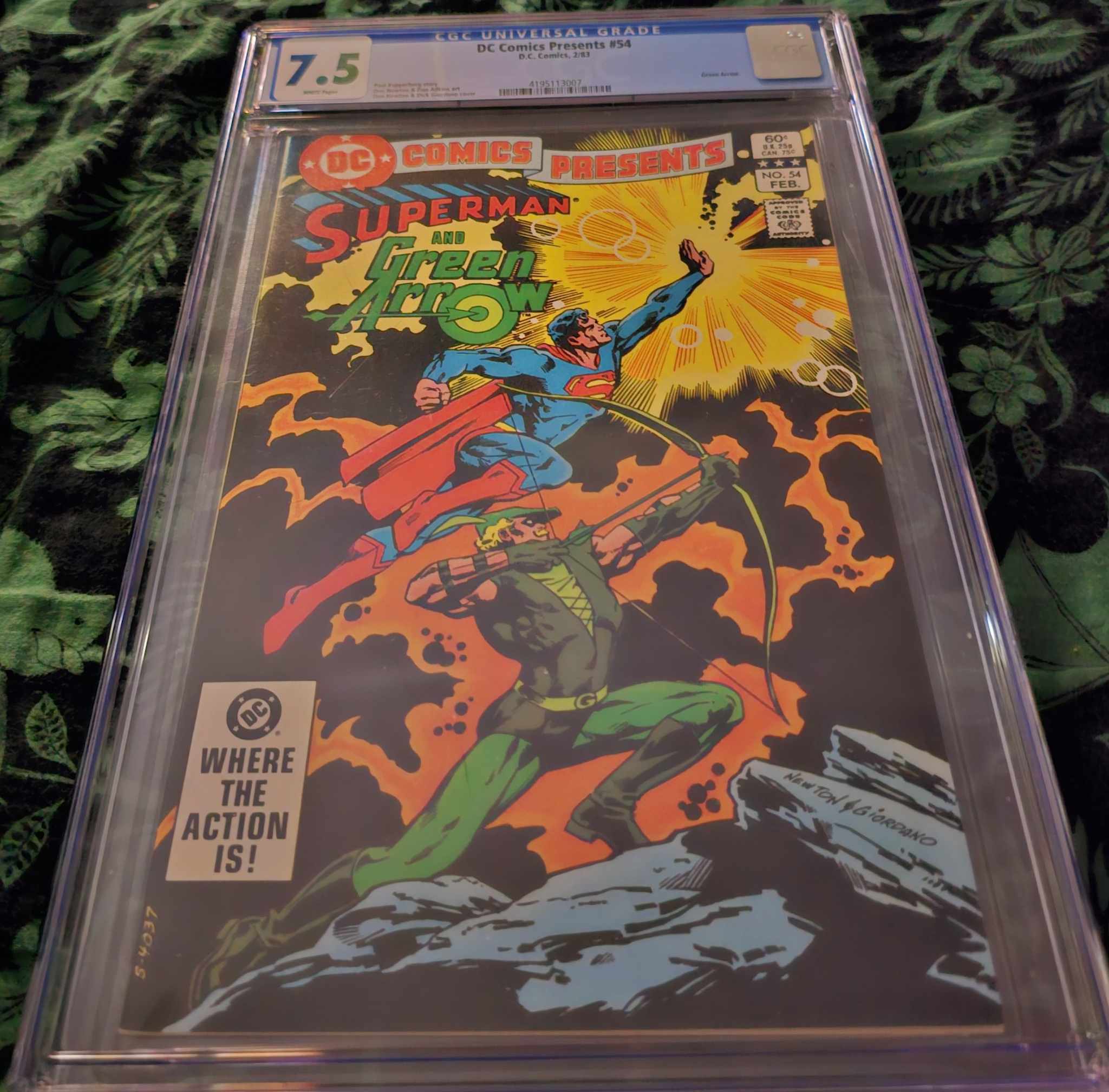 DC Superman & Green Arrow 1983 CGC 7.5 Graded Comic Book - Rare Vintage Collectible for Superhero Fans, Perfect for Display & Investment