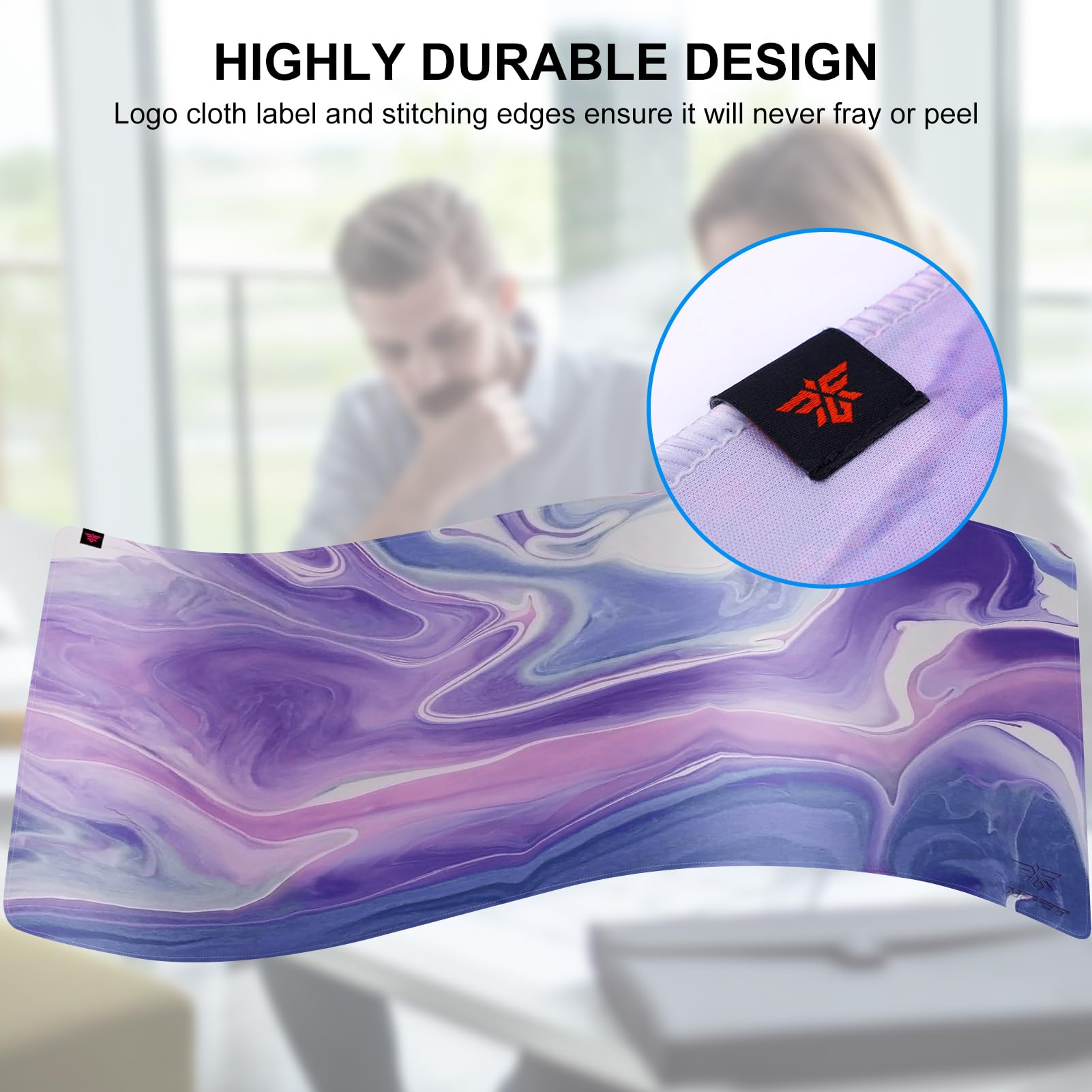 NPET MP02-SP RGB Gaming Mouse Pad with Anti-Slip Base - Large Cloth Mouse Mat with Stitched Edges & Water-Resistant Surface - Optimized for Precision Gaming Sensors - Perfect for PC, Laptop & Esports Gaming Setup