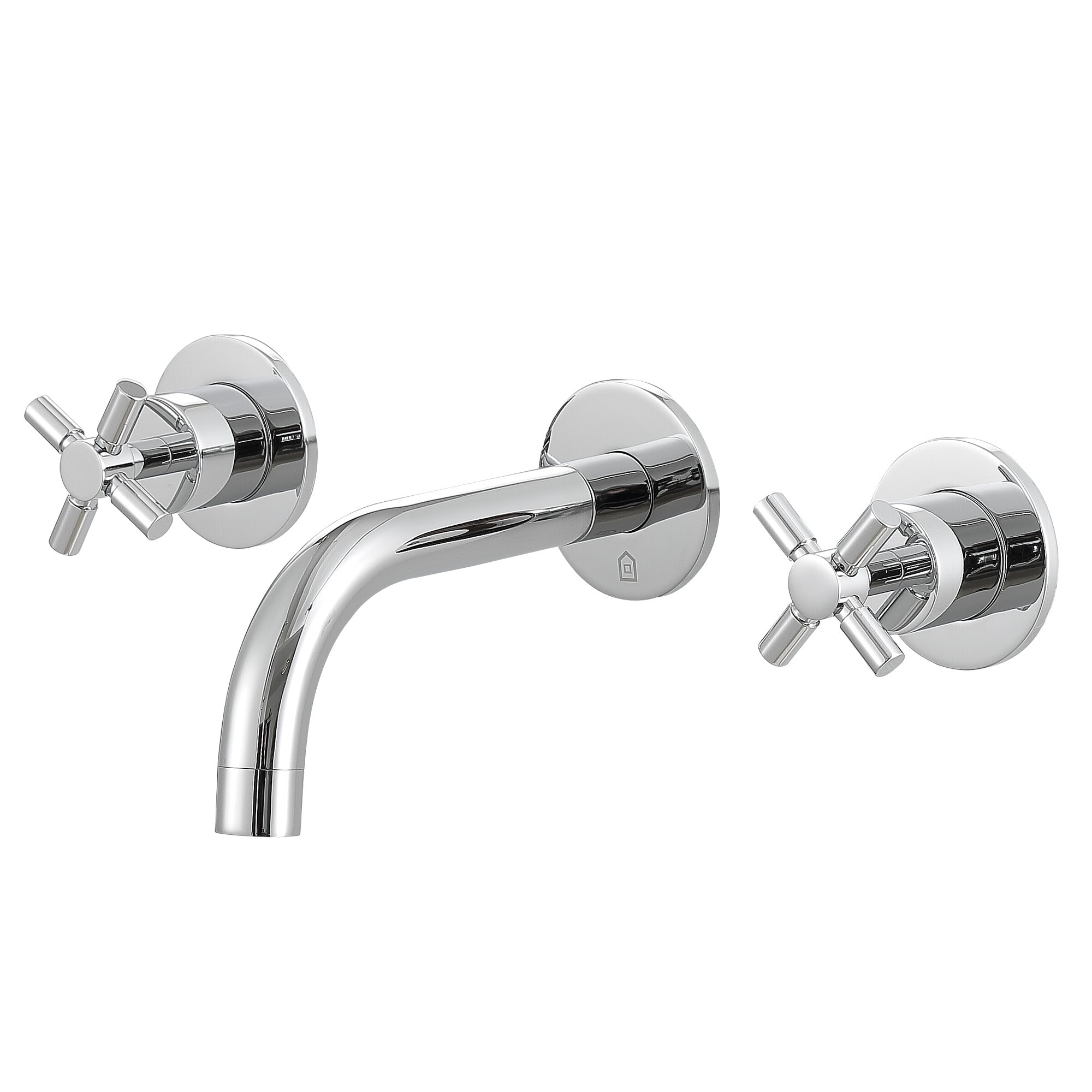 Ancona Prima Two Handle Wall Mounted Bathroom Faucet in Chrome - Modern Waterfall Spout for Vanity Sink, Powder Room & Guest Bath Installation
