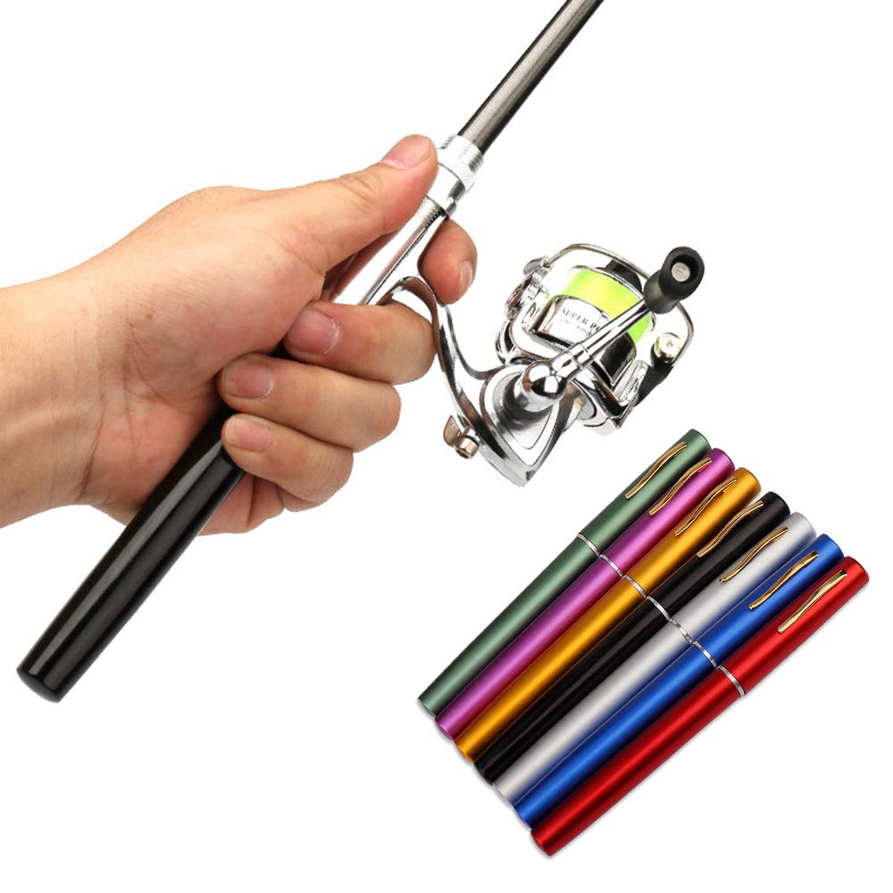 Lixada Telescopic Fishing Rod and Reel Combo Kit - Compact Mini Pen Fishing Pole with Spinning Reel - Perfect for Travel, Backpacking & Lightweight Fishing Adventures
