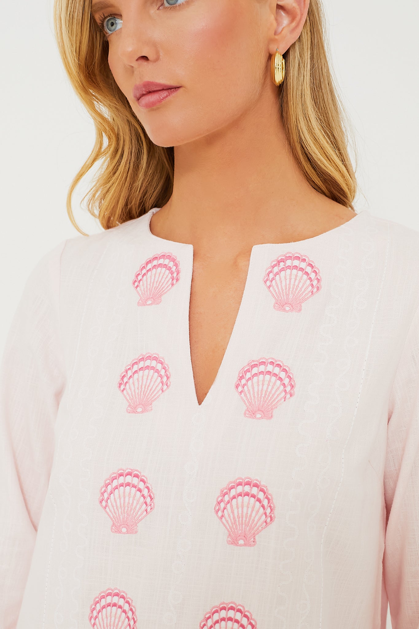 Elegant Blush Pink Embroidered Caftan Dress for Women | Boho Chic Beach Cover Up | Perfect for Summer Vacations, Pool Parties & Resort Wear