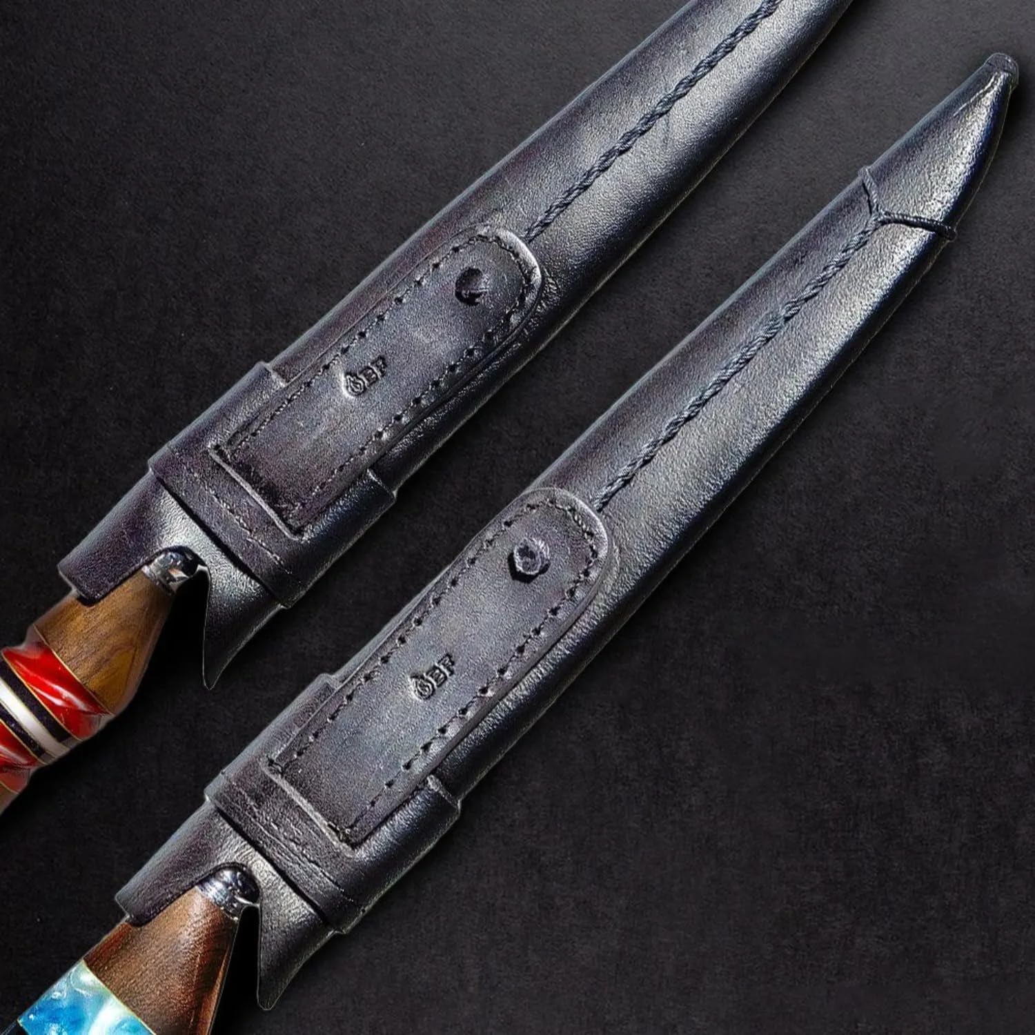 Premium 10-inch Stainless Steel Kitchen Knife - Blue Polished Blade for Professional Chefs & Home Cooking | Perfect for Slicing, Dicing & Meat Cutting