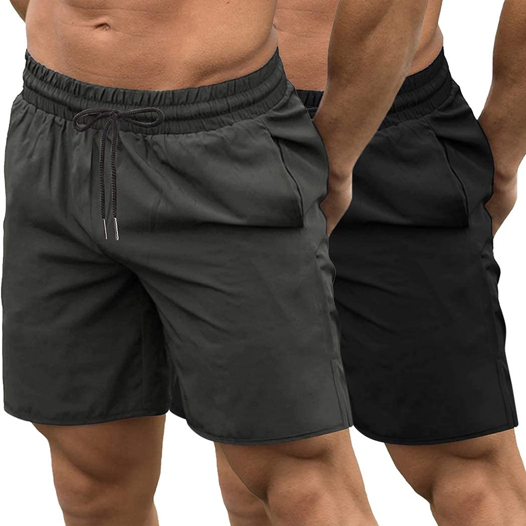 COOFANDY Men's 2 Pack Quick Dry Gym Shorts with Pockets - Workout, Running, Weightlifting & Training Shorts for Men | Perfect for Gym, Jogging & Bodybuilding Activities