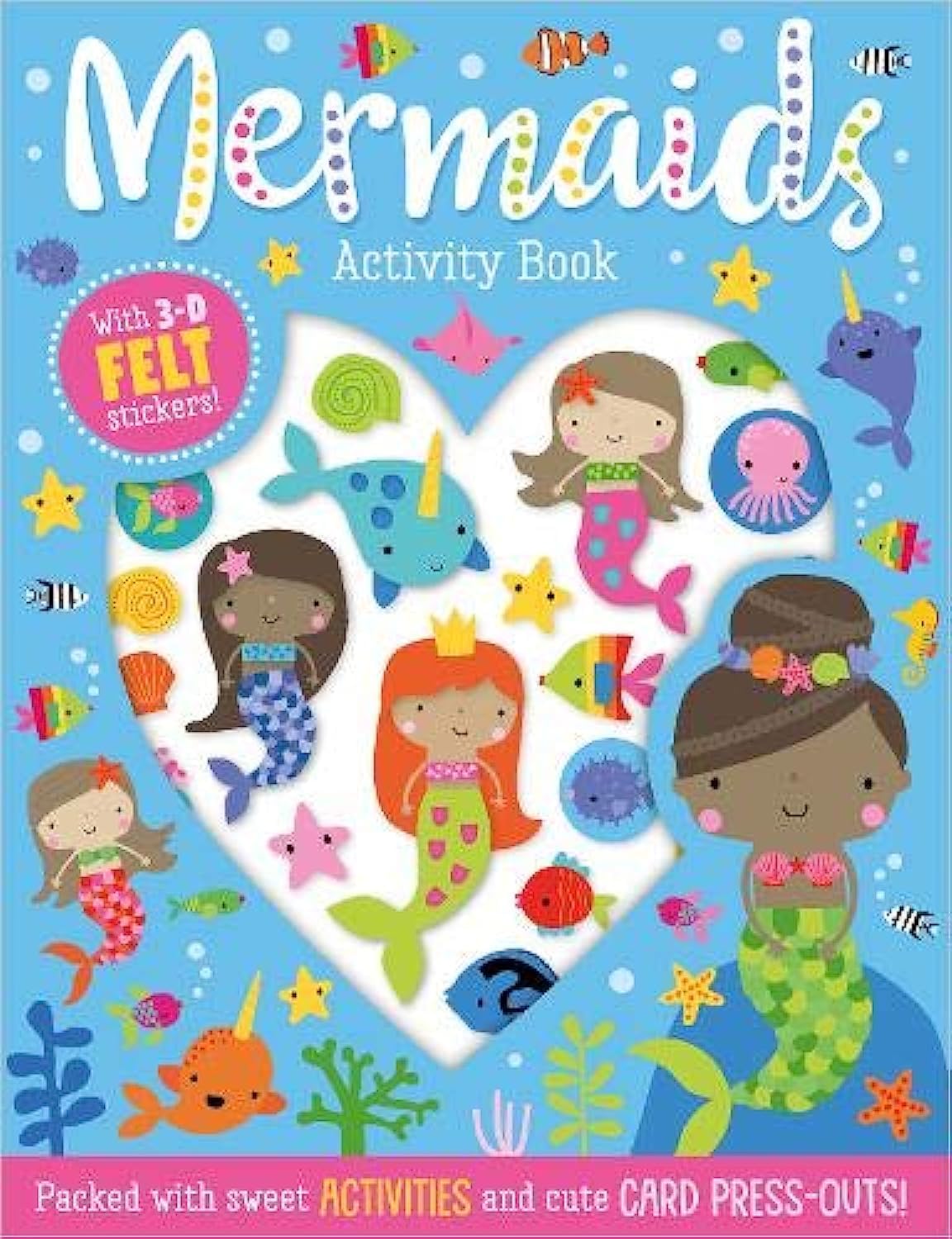 Mermaid Activity Book with Felt Stickers for Kids' Creative Play