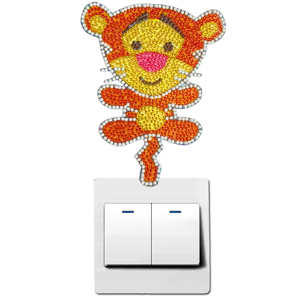 CHAOFAN 2 Pack 5D Diamond Painting Kit - DIY Luminous Light Switch Stickers, Wall Decals for Kids & Adults | Perfect for Living Room, Office & Home Decor (Diamond Art by Numbers)