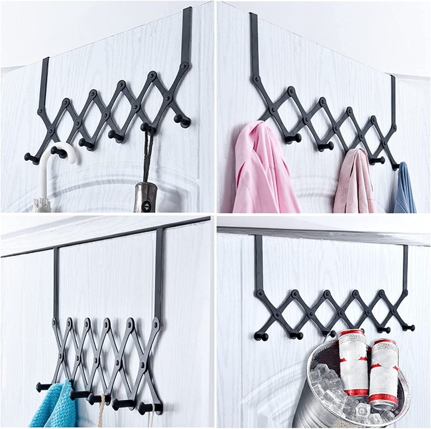 Foldable Stainless Steel Coat Hooks for Door - Space Saving Closet & Cabinet Hangers for Jackets, Hats, Bags & Kitchen Utensils | Perfect for Bedroom, Entryway & Bathroom Organization