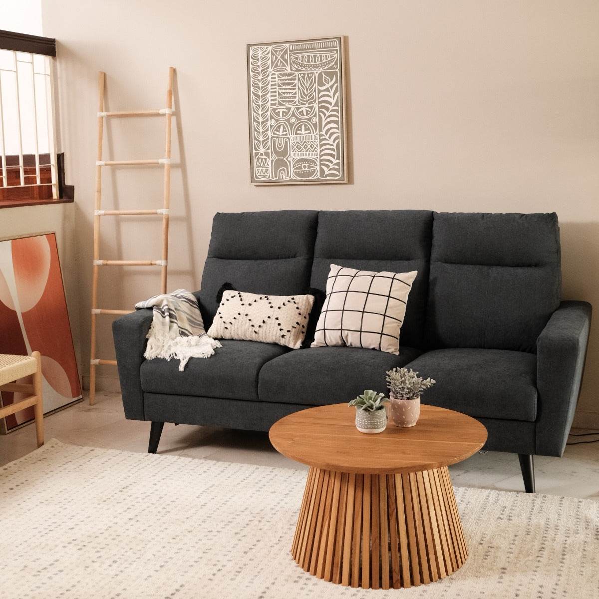 Premium Jessica Belgium Fabric Sofa - Water Repellent, Stain Resistant Upholstery - Perfect for Living Room, Family Room & Home Theater Seating