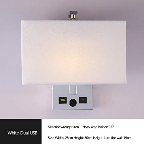 Modern Minimalist LED Wall Lamp with USB Charging - Fabric Bedside Sconce for Bedroom, Living Room, Hotel & Restaurant Decor - Soft Ambient Lighting for Relaxation & Reading